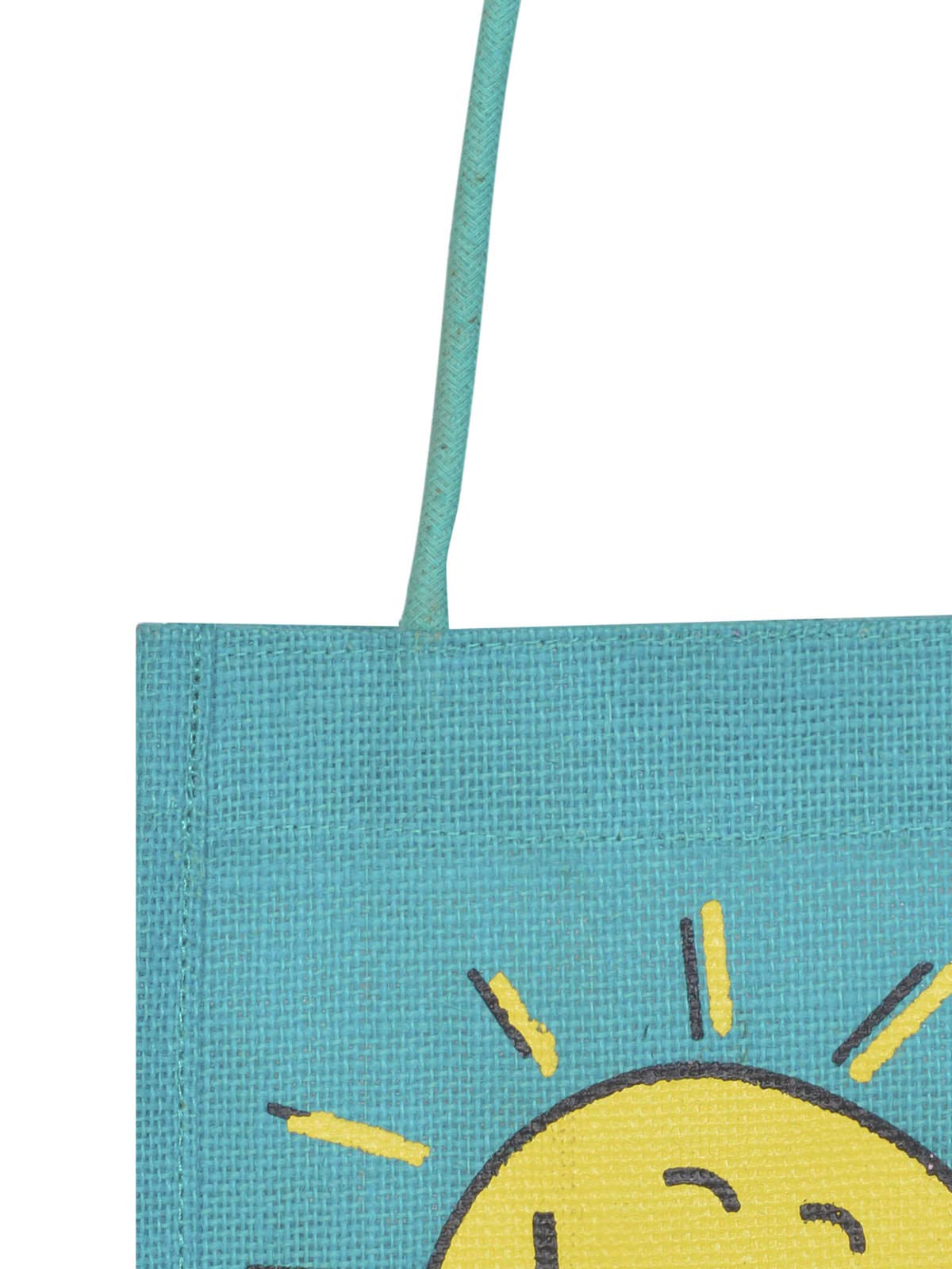 Eco-Friendly Jute Lunch Bags for Women & Men - Reusable Cotton Tote with Smiley Print | Sustainable Jute Gift & Carry Bag for Work, Picnic & Grocery Shopping