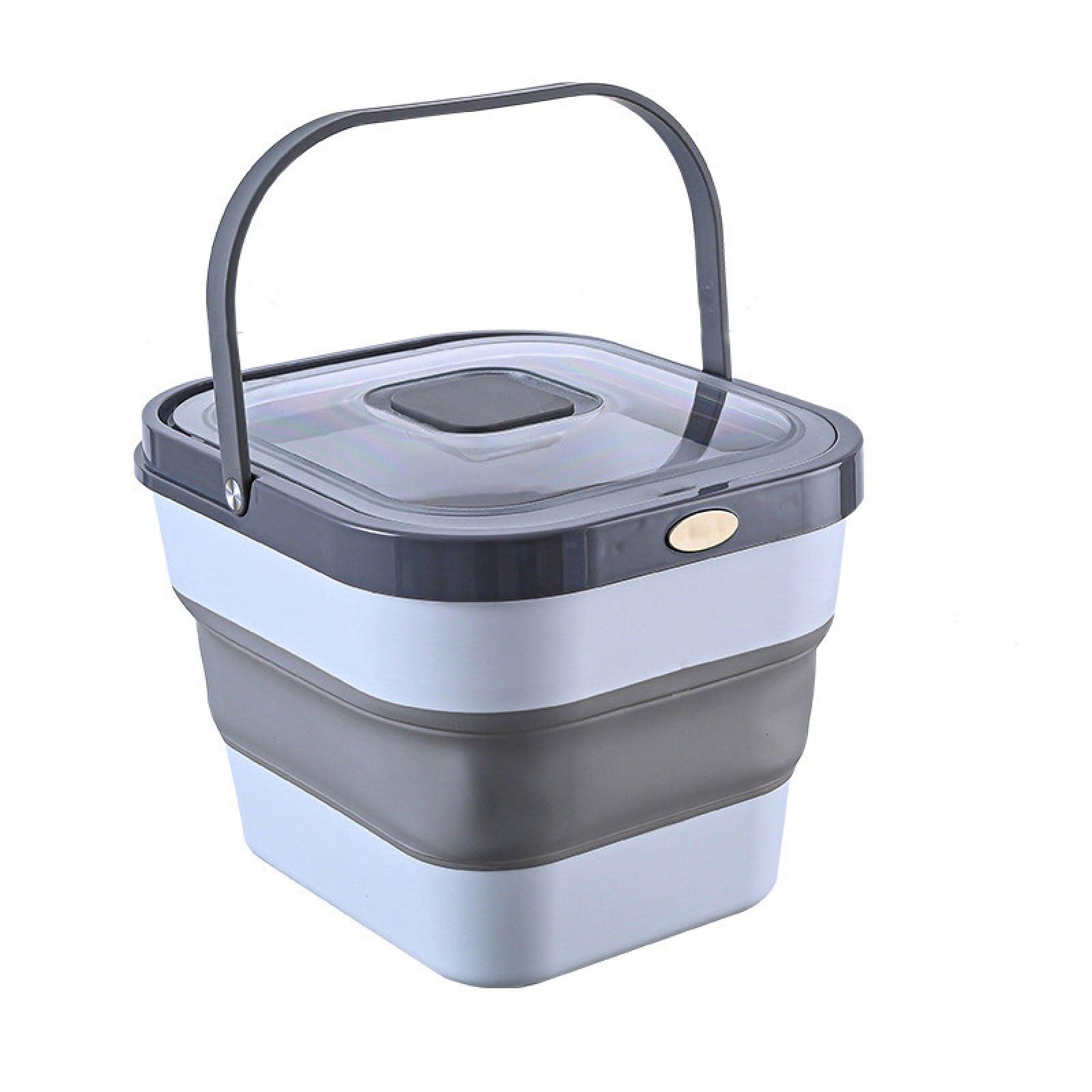 10KG Airtight Dog Food Storage Container with Sealing Ring - Moisture Proof Pet Food Bin for Dry Kibble, Cereal & Rice - Foldable Kitchen Organizer (Yellow Grey) - Perfect for Pantry, Pet Supplies & Bulk Food Storage