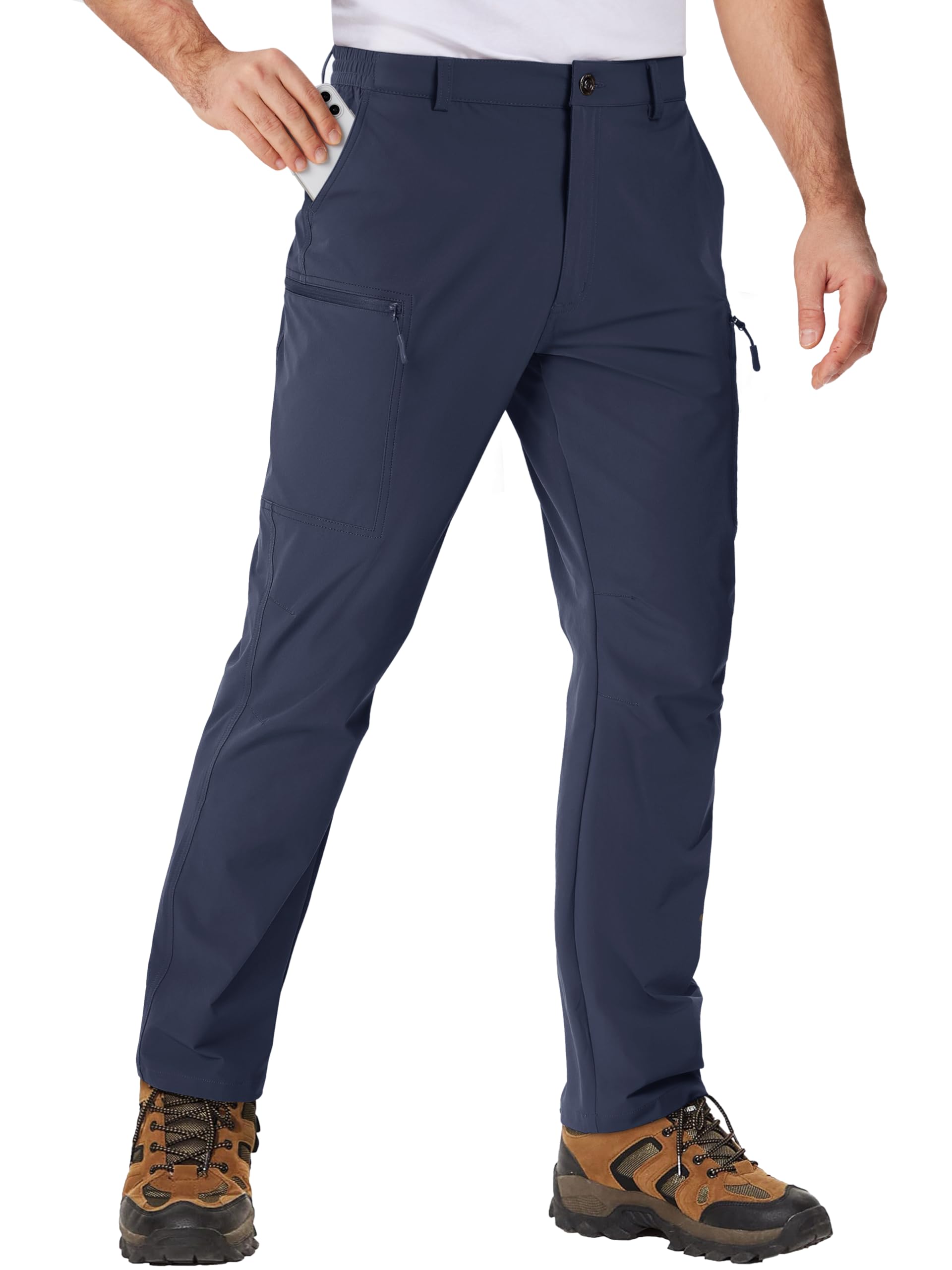 TACVASEN Men's Hiking Pants - Lightweight Quick Dry Tactical Pants with 6 Pockets, Water Resistant Ripstop Fabric for Outdoor Trekking, Camping & Work | Durable Outdoor Adventure Pants