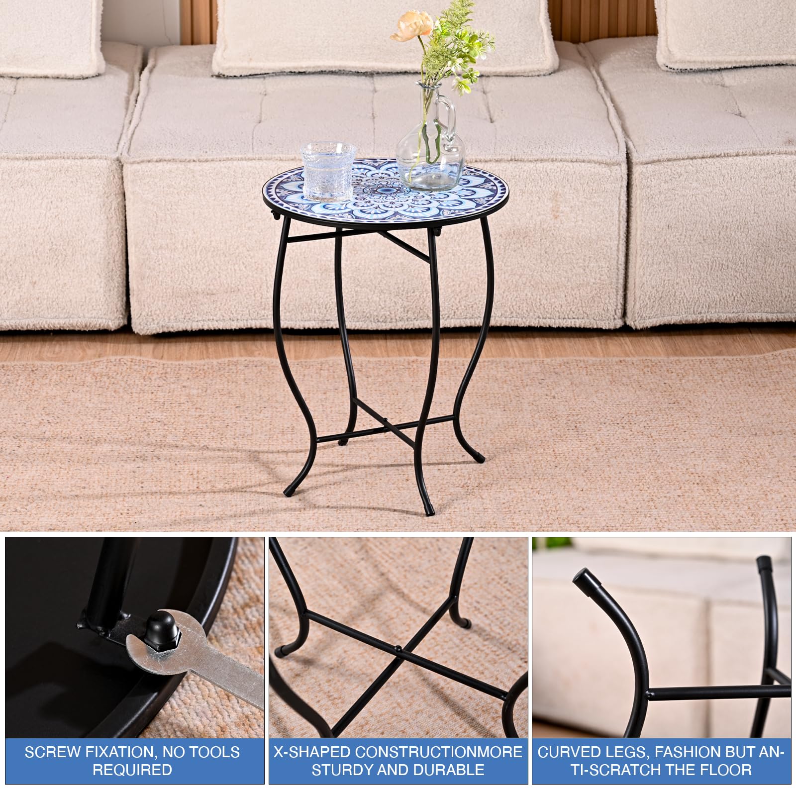 Round Side Table for Indoor & Outdoor Use - 14