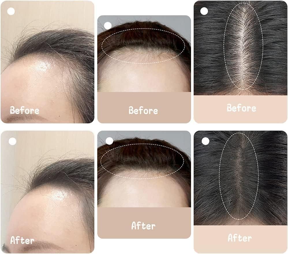 Crizer Natural Hairline Powder Stick - 1PC with 2 Eyebrow Pencils, Waterproof Root Touch Up Powder & Hair Shadow Sponge Pen for Thin Hair Coverage - Perfect for Daily Makeup, Hairline Touch-Ups & Bald Spot Concealer