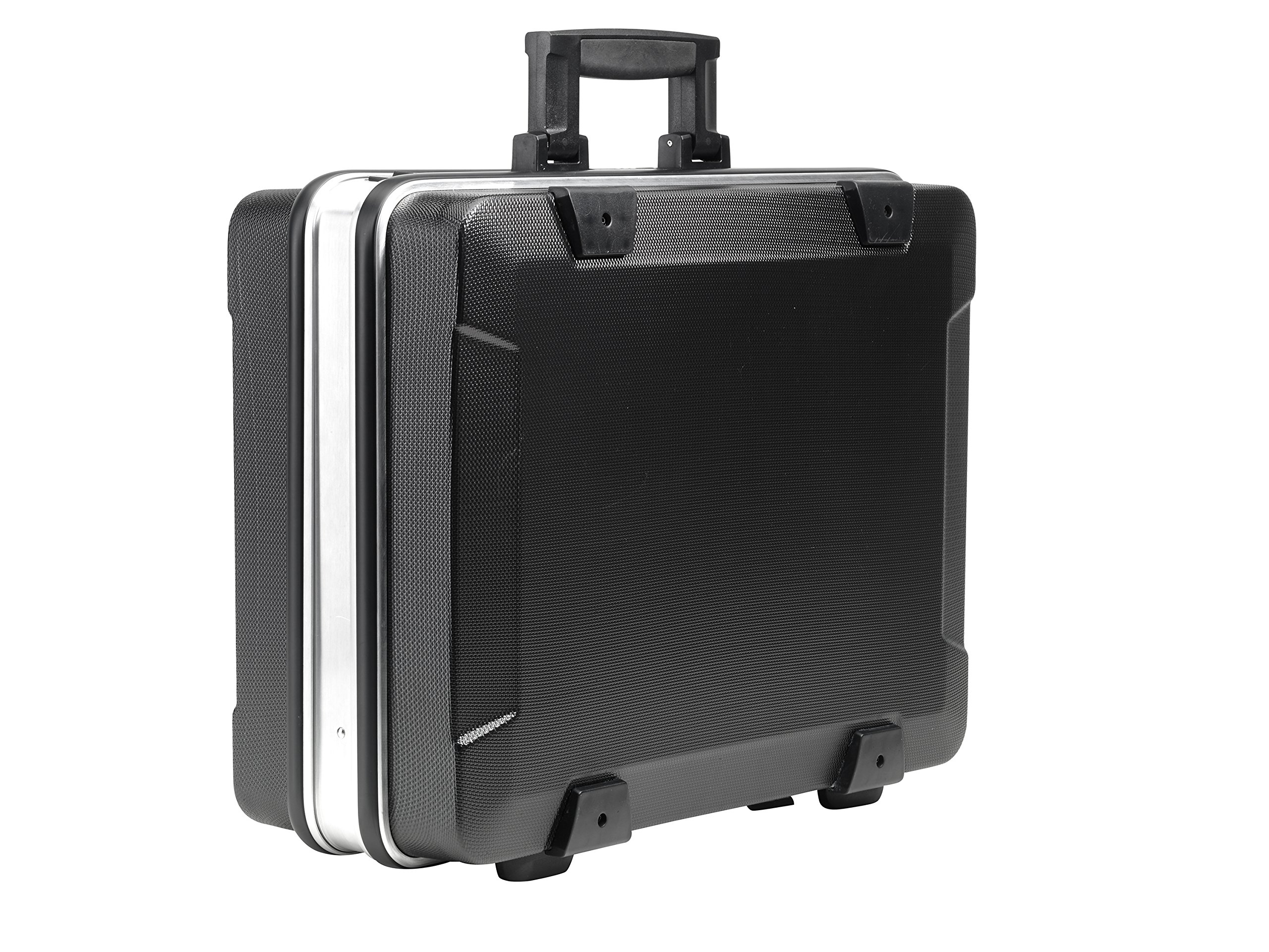 **Heavy-Duty ABS Tool Case with Multiple Pockets - 34.3L Capacity (47x36.5x20cm Inner) - Black/Silver - Perfect for Electricians, Mechanics & DIY Enthusiasts**