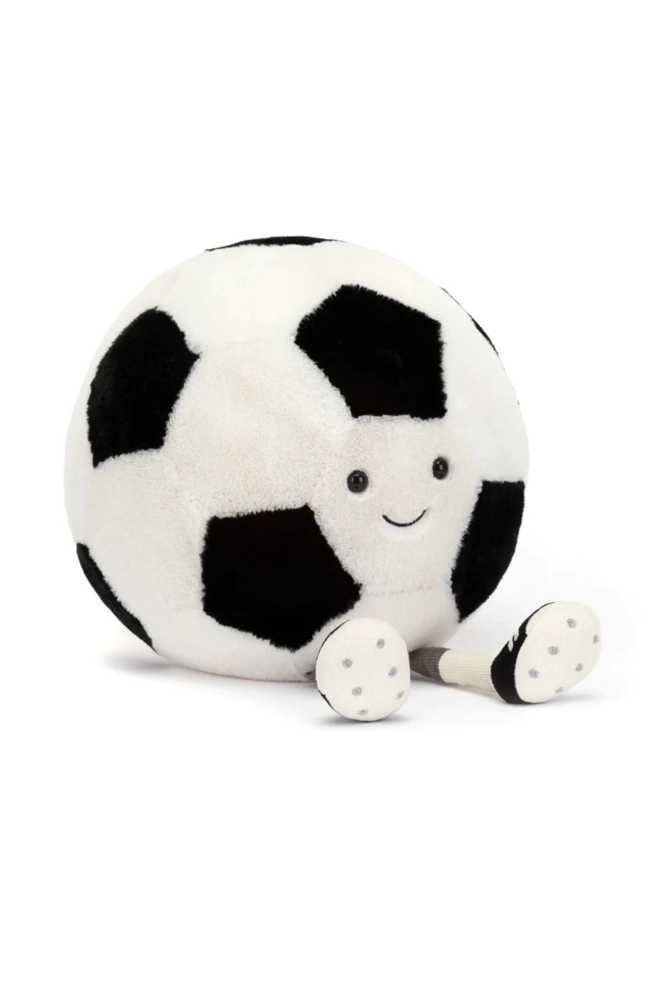 Jellycat Amuseable Sports Soccer Ball Plush Toy - Soft & Huggable Stuffed Ball for Kids, Gift for Soccer Lovers, Game Day Decor & Nursery Plushie
