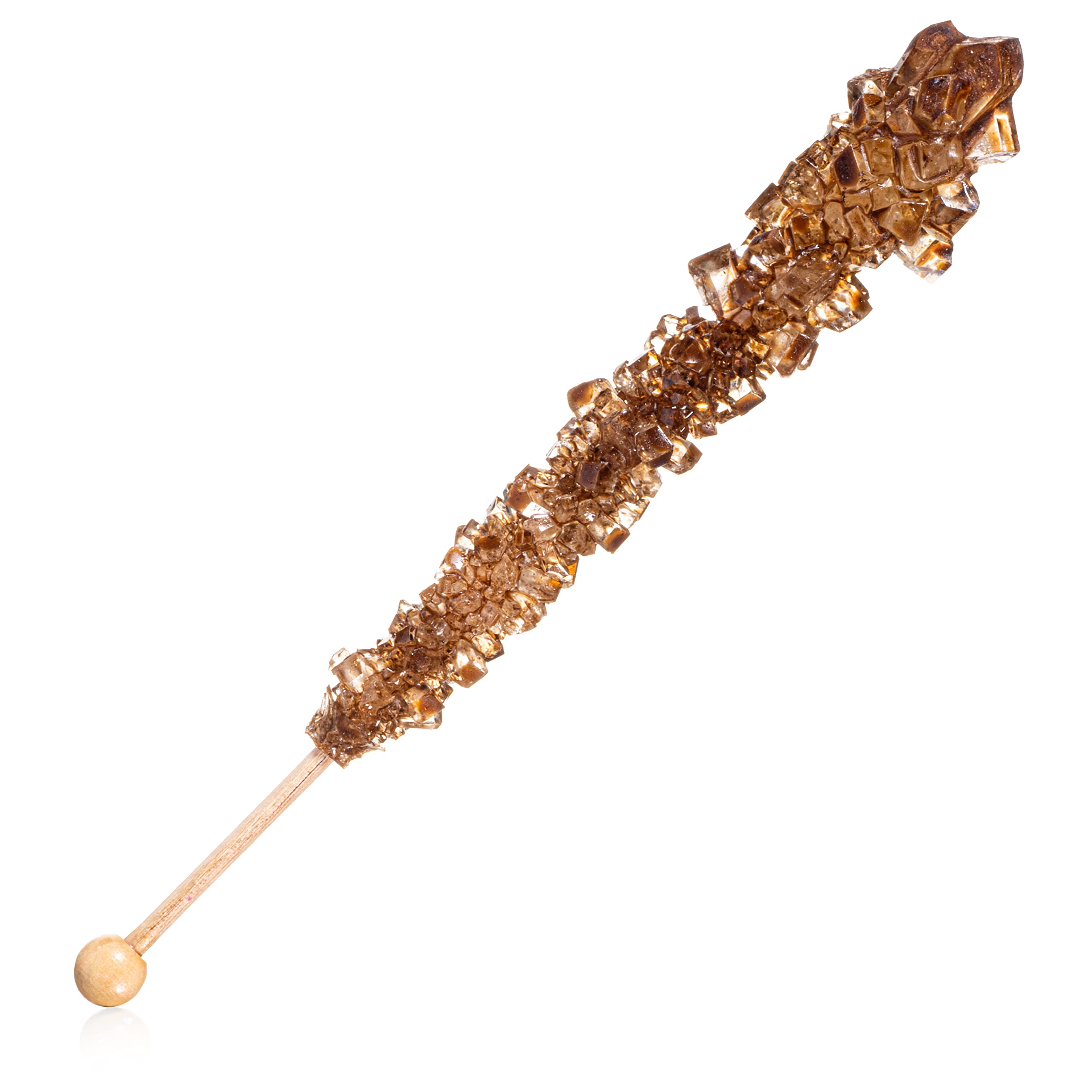 Amber Rock Candy Sugar Sticks - Root Beer Flavored - 24 Individually Wrapped - Perfect for Party Favors, Gift Bags & Coffee/Tea Sweeteners