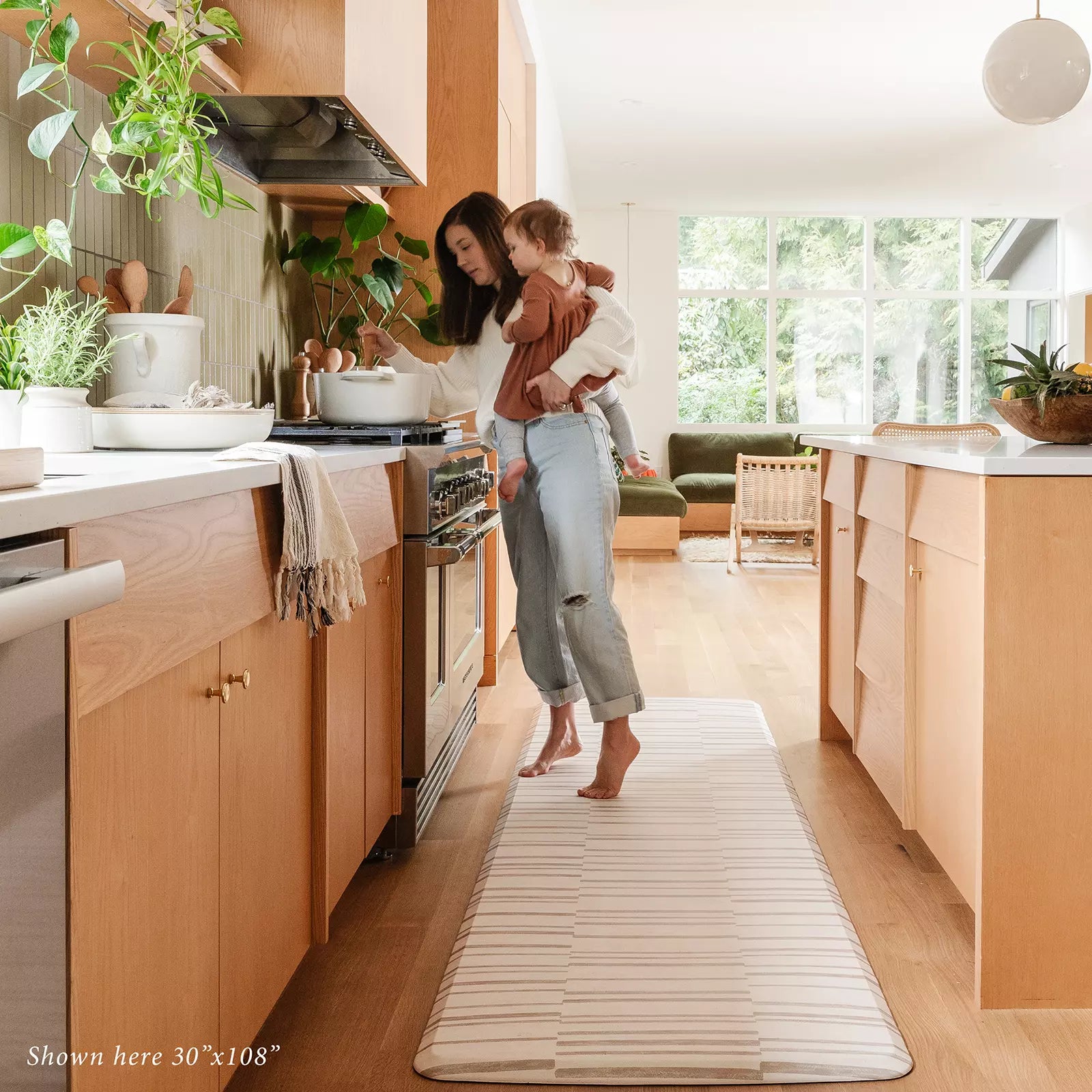 Nama Standing Mat - Anti-Fatigue Comfort Floor Mat for Work & Home - Nara Stripe Design - Perfect for Office, Kitchen & Standing Desk Use