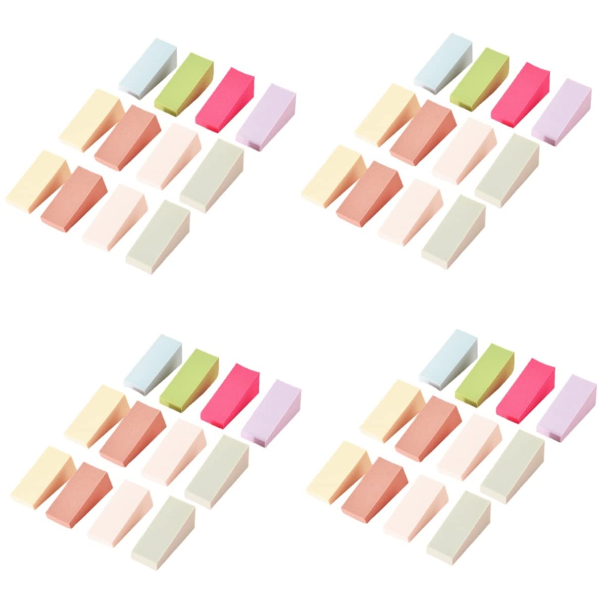 FRCOLOR 4 Sets Makeup Sponges & Nail Art Wedges - 24pcs Gradient Manicure Sponges for DIY Nail Design | Perfect for Professional Salon, Home Manicure & Beauty Enthusiasts