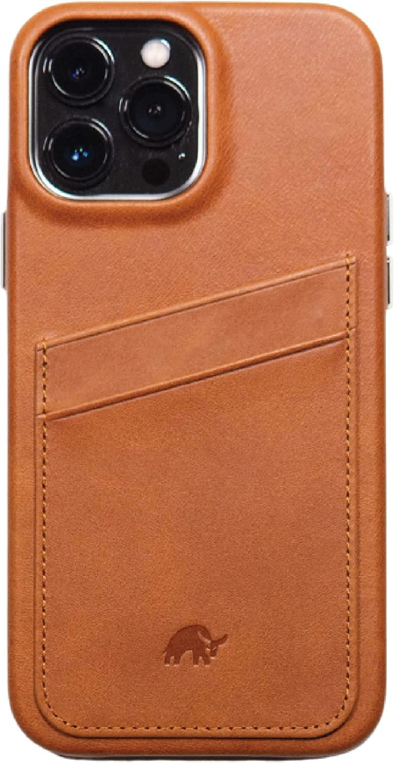 Premium Leather Phone Case for Apple iPhone 13 Pro Max - Bullstrap Sienna Brown Portfolio | Slim Protective Cover for Business & Travel