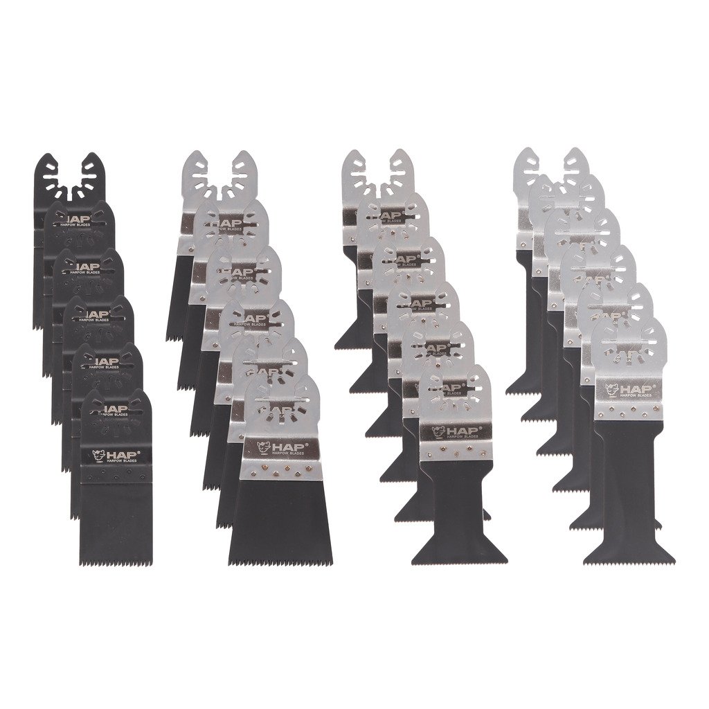Harpow 24PC Oscillating Multi-Tool Replacement Blades Set - Compatible with Fein, Bosch, DeWalt, Makita - Perfect for Wood, Metal & Drywall Cutting