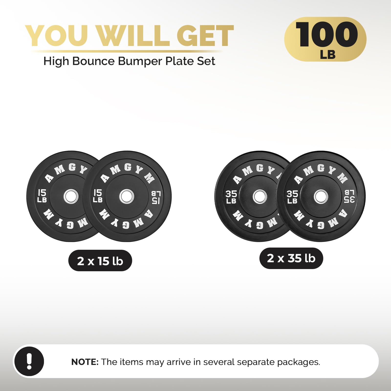 Premium 2-Inch Steel Bumper Plates 10-500lbs - Rubber Coated Olympic Weight Plates for Home Gym, CrossFit, Strength Training & Weightlifting - Ideal for Deadlifts, Squats & Powerlifting Workouts