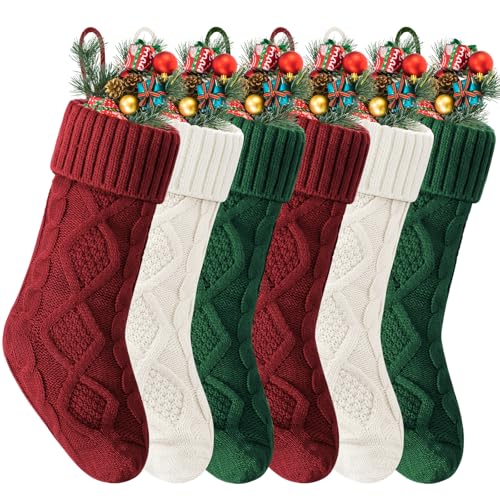 Green & Red & White 6pcs
