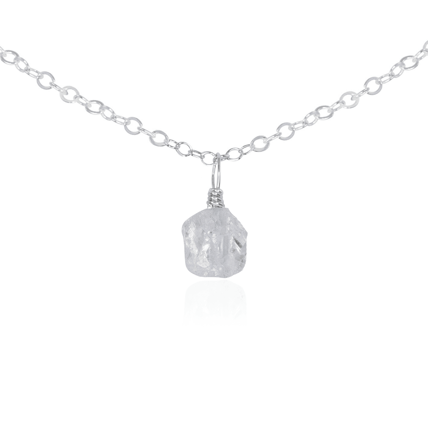 Natural Tiny Rough Crystal Quartz Gemstone Pendant Necklace - Elegant Choker for Women, Boho Jewelry Gift for Her | Perfect for Spiritual Healing, Meditation & Everyday Fashion