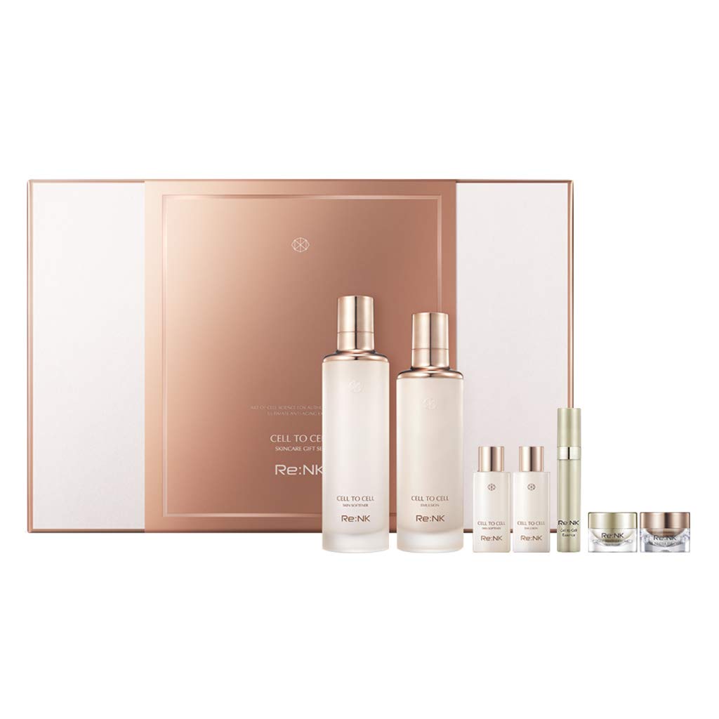Re:NK Cell to Cell Skin Softener Emulsion Collection Set - Hydrating Facial Moisturizer for Dry & Sensitive Skin | Korean Skincare Routine for Day & Night Use