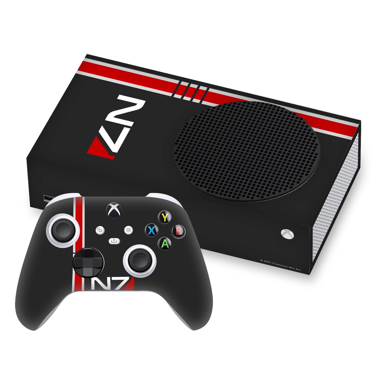 Officially Licensed Mass Effect N7 Logo Vinyl Sticker Skin Decal for Xbox Series S Console & Controller - Gaming Accessories for Fans - Perfect for Customizing Your Gaming Setup