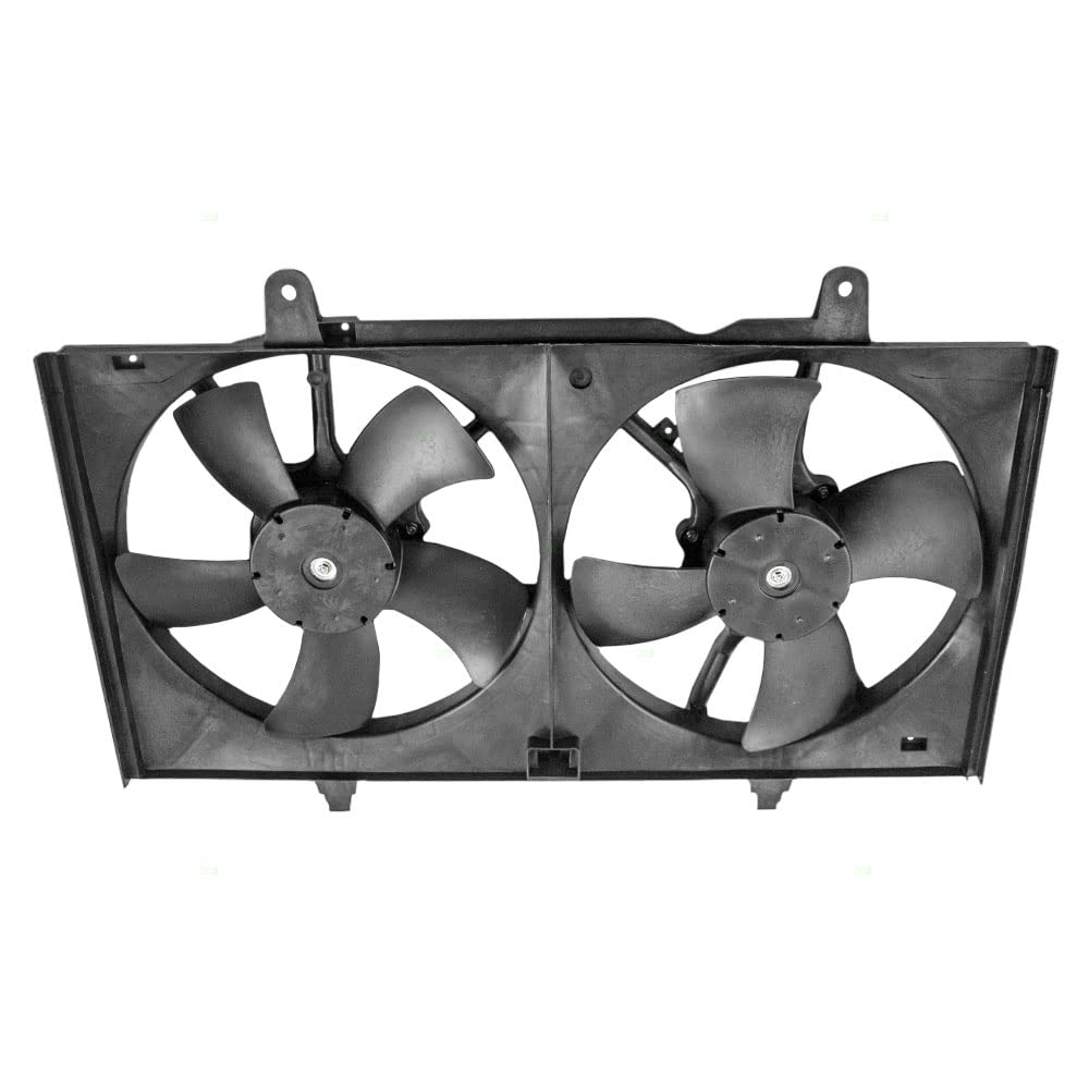 Brock Replacement Dual Cooling Fan Motor Assembly Compatible with 2002-2006 Nissan Altima & 2004-2008 Nissan Maxima 21481-8J001 21481-8J01A - Perfect for Engine Cooling System Repair and Maintenance
