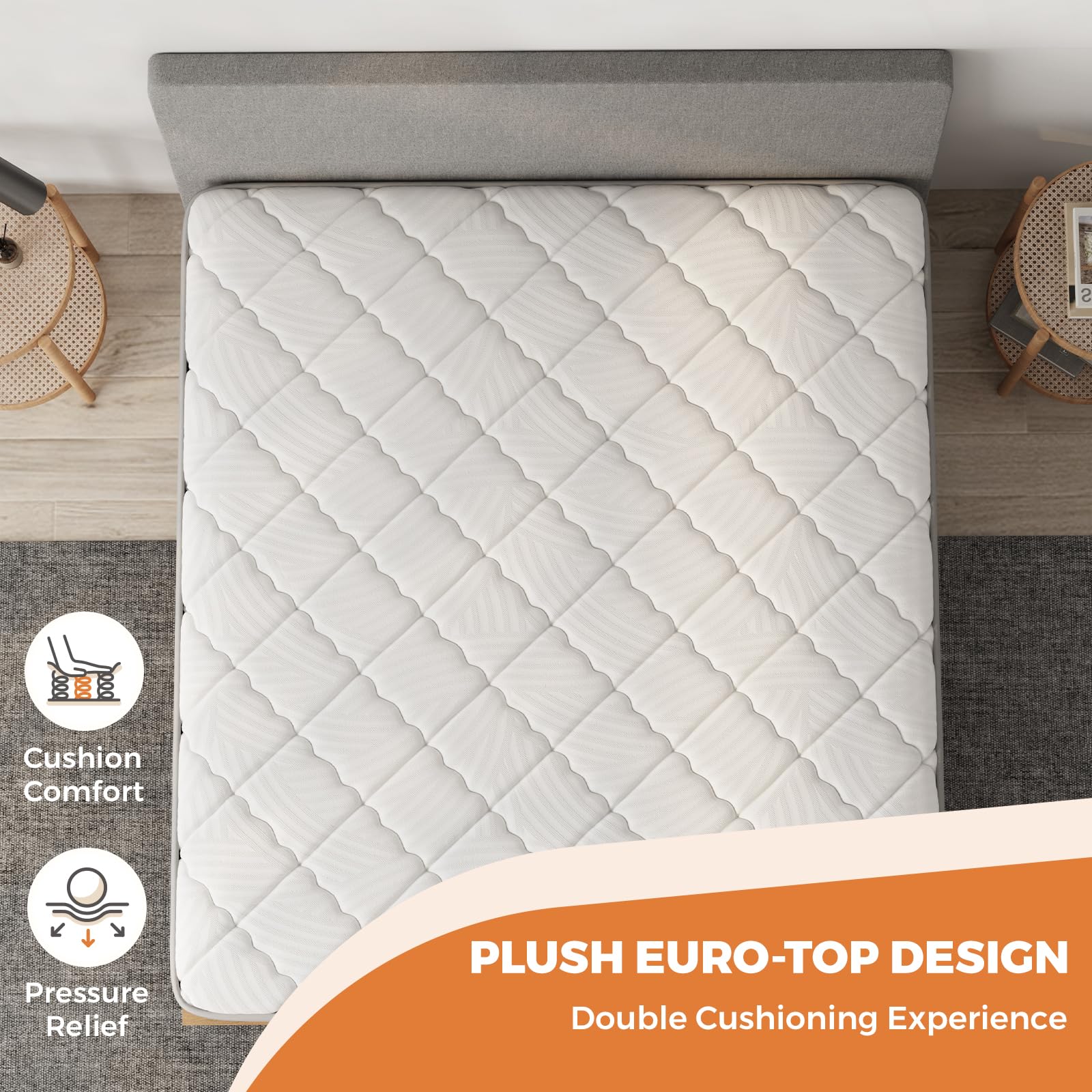 Sweetnight 10 Inch Queen Hybrid Mattress in a Box - Medium Firm Support with Comfort Foam & Pocket Springs for Back Pain Relief - CertiPUR-US Certified - Perfect for Bedroom, Guest Room & Apartment Sleeping