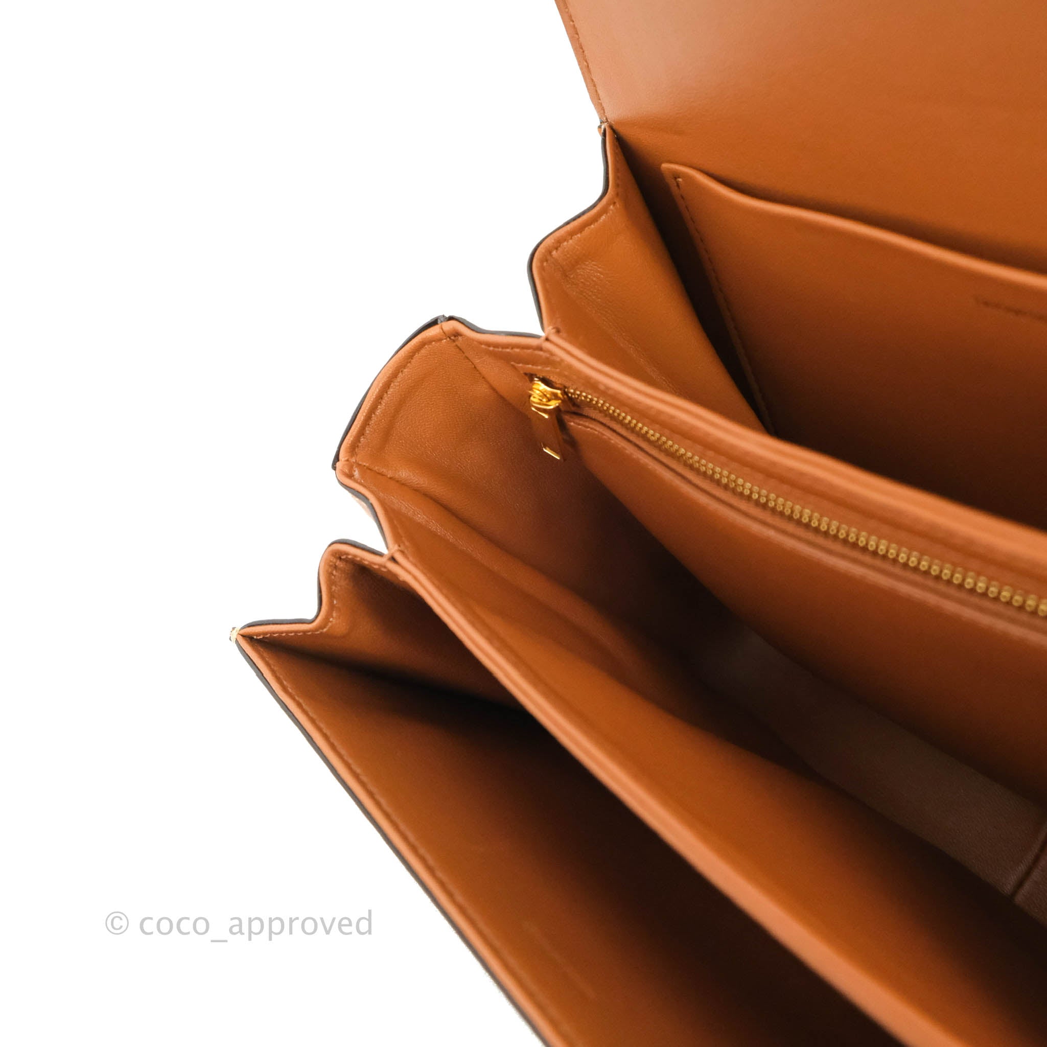 Celine Medium Triomphe Bag in Jacquard Canvas & Tan Calfskin with Chain Strap - Luxury Crossbody Purse for Women, Perfect for Work, Date Night & Travel