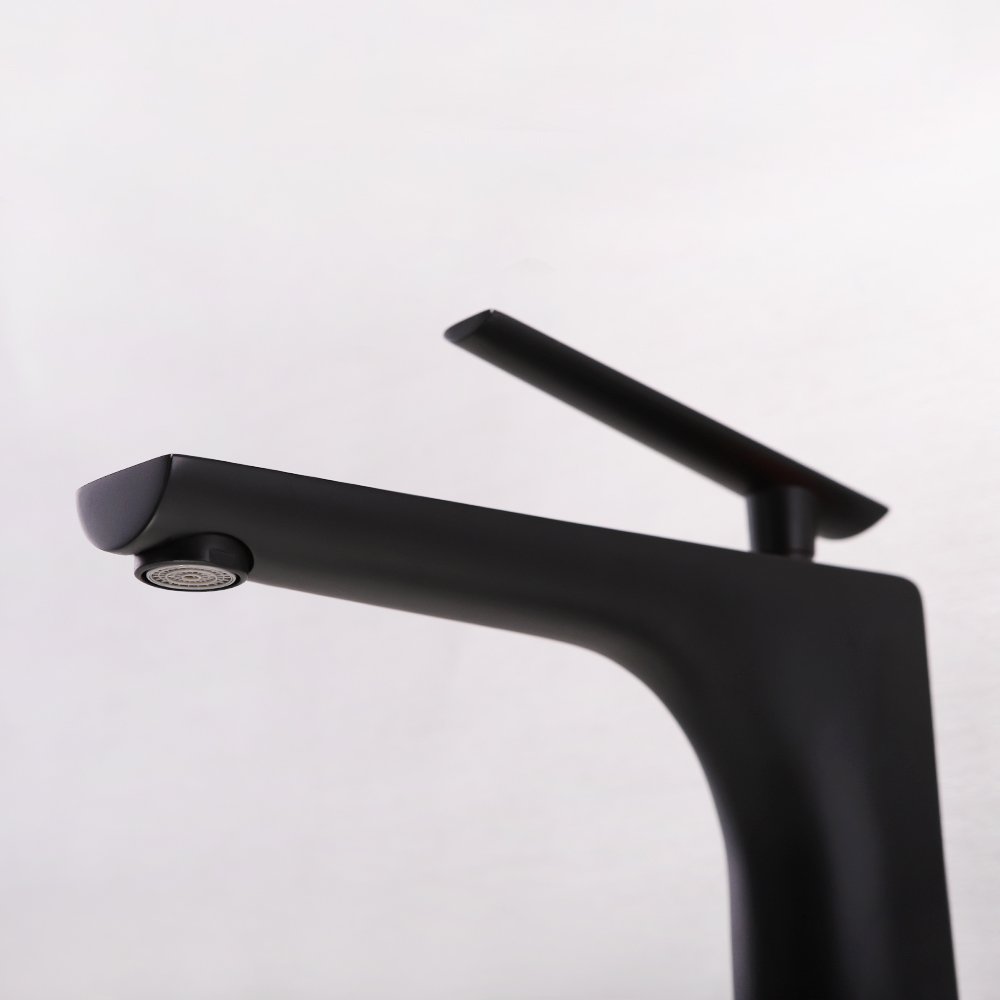Single Hole Bathroom Faucet - 11.2 Inch Tall Matte Black & Red Copper Vessel Sink Mixer Tap for Vanity & Basin - Perfect for Modern & Farmhouse Bathroom Decor