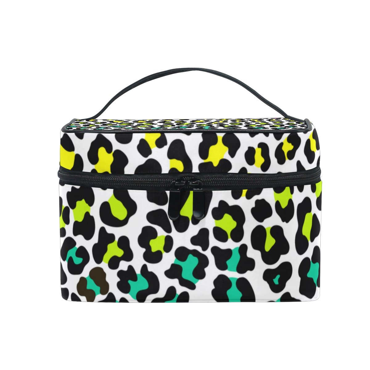 Colorful Leopard Print Cosmetic Bag for Women - Waterproof Travel Makeup Organizer with Multiple Pockets | Perfect for Travel, Gym, and Daily Storage
