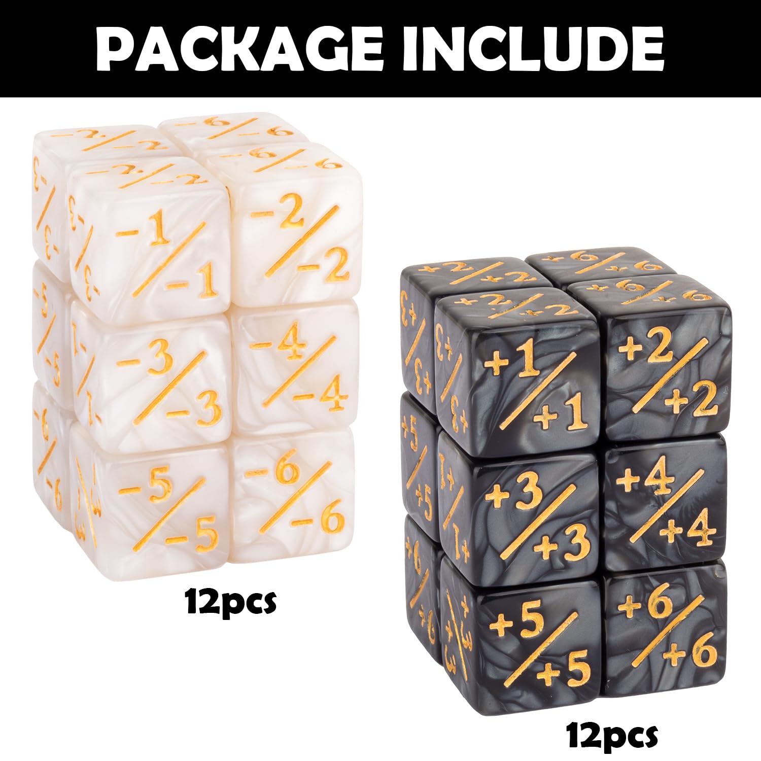 24-Piece MTG Counter Dice Set - +1/+1 Life Tokens & Plus One Counters for Magic: The Gathering TCG Accessories | Perfect for Game Nights & Tournament Play