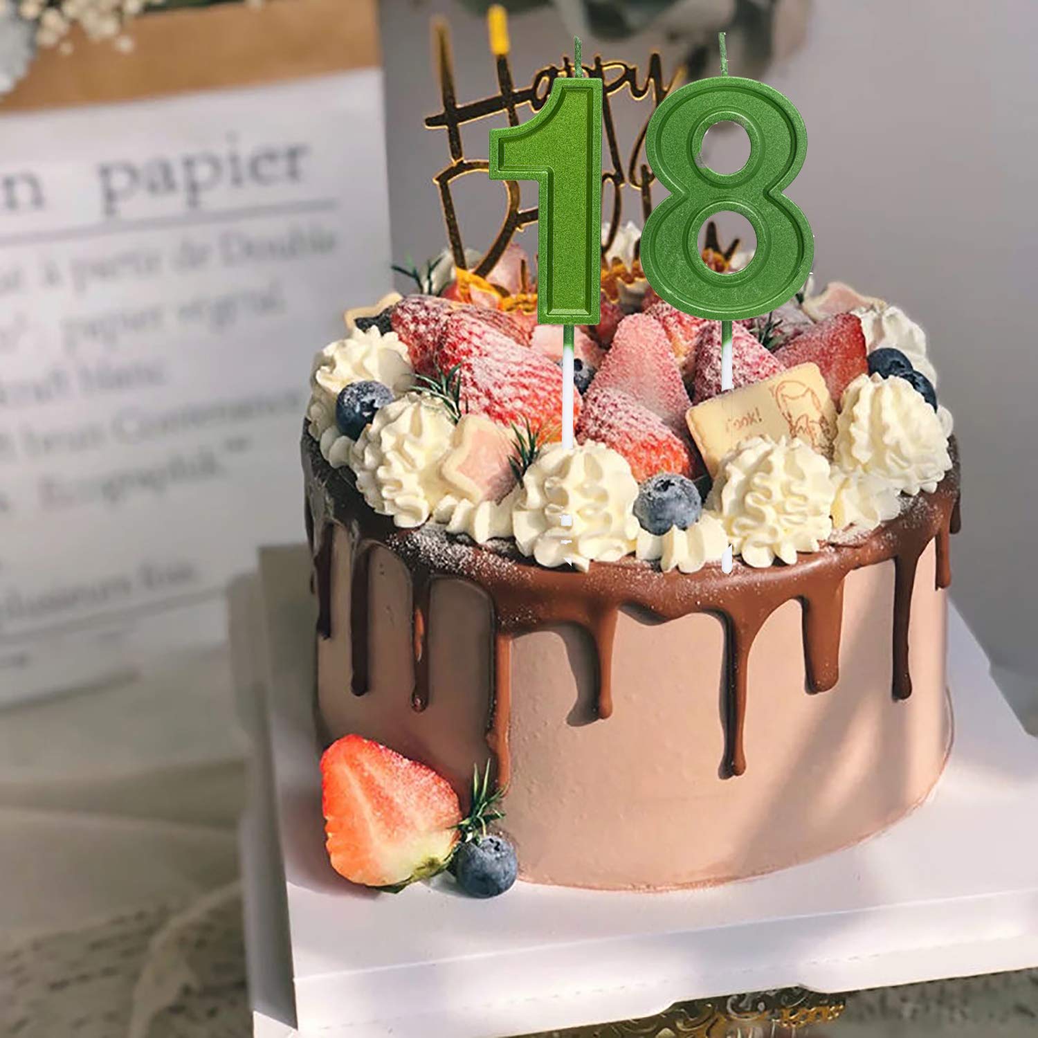 2.76 Inch Large Number Candles - Green Number 3 Birthday Cake Candles for Anniversary, Reunion & Party Decorations | Perfect for Birthday Cakes, Cupcakes & Celebration Desserts