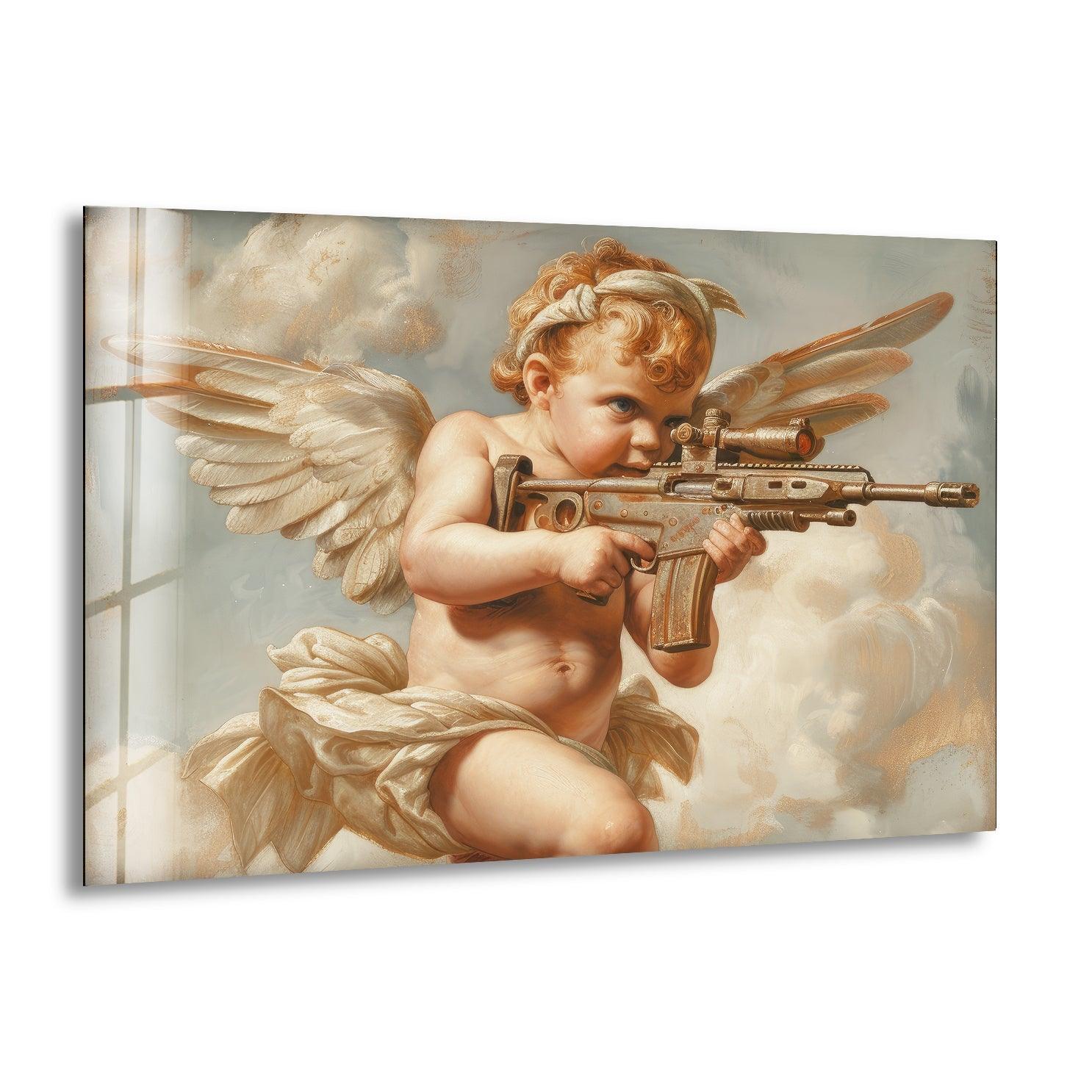 Baby Angel Glass Wall Art - Handcrafted Nursery Decor for Baby Rooms, Christening Gifts & Home Wall Decor | Perfect for Nurseries, Bedrooms & Spiritual Spaces