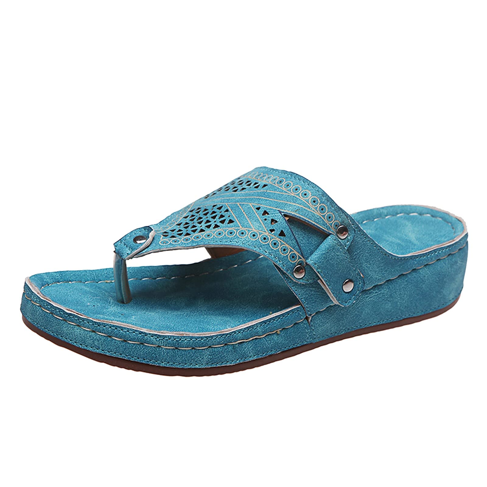 Women's Comfortable Casual Wedge Sandals - Slip On Platform Heels for Beach, Summer & Outdoor Wear | Breathable Open-Toe Slippers