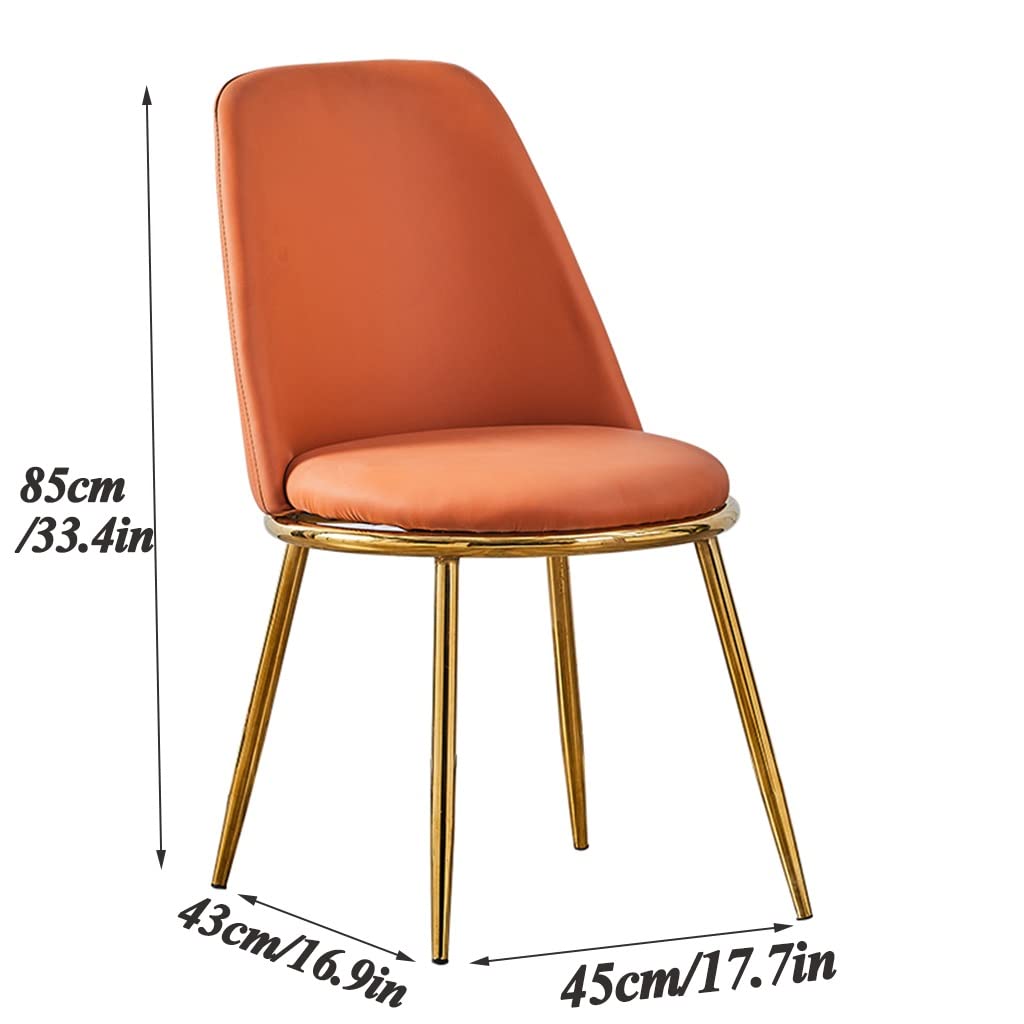 Modern White Dining Chairs with Gold Metal Legs - PU Cushioned Wingback Accent Chairs for Kitchen, Dining Room, Living Room & Bedroom - Elegant Vanity Chair with Sturdy Metal Base (Red) - Perfect for Home Decor, Dinner Parties & Cozy Reading Nooks