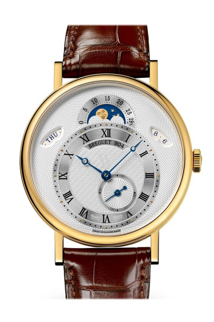 Breguet Classique Automatic Moonphase Silver Dial 18kt Yellow Gold Men's Watch 7337BA1E9V6 - Luxury Dress Watch for Formal Occasions & Business Events