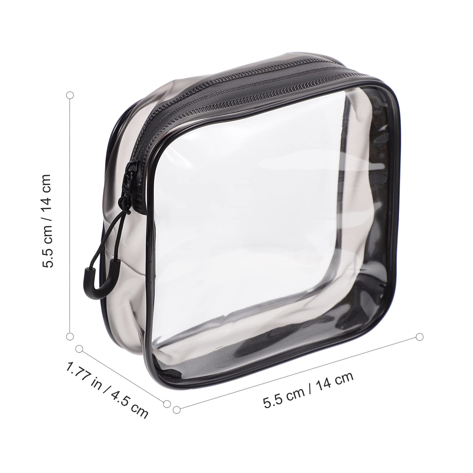 EXCLUZO 4-Piece Clear Waterproof Makeup Organizer Set - Transparent Travel Cosmetic Bag, Toiletry Pouch & Wash Bag for Women | Perfect for Airplane Carry-On, Gym Essentials & Bathroom Storage (Black)