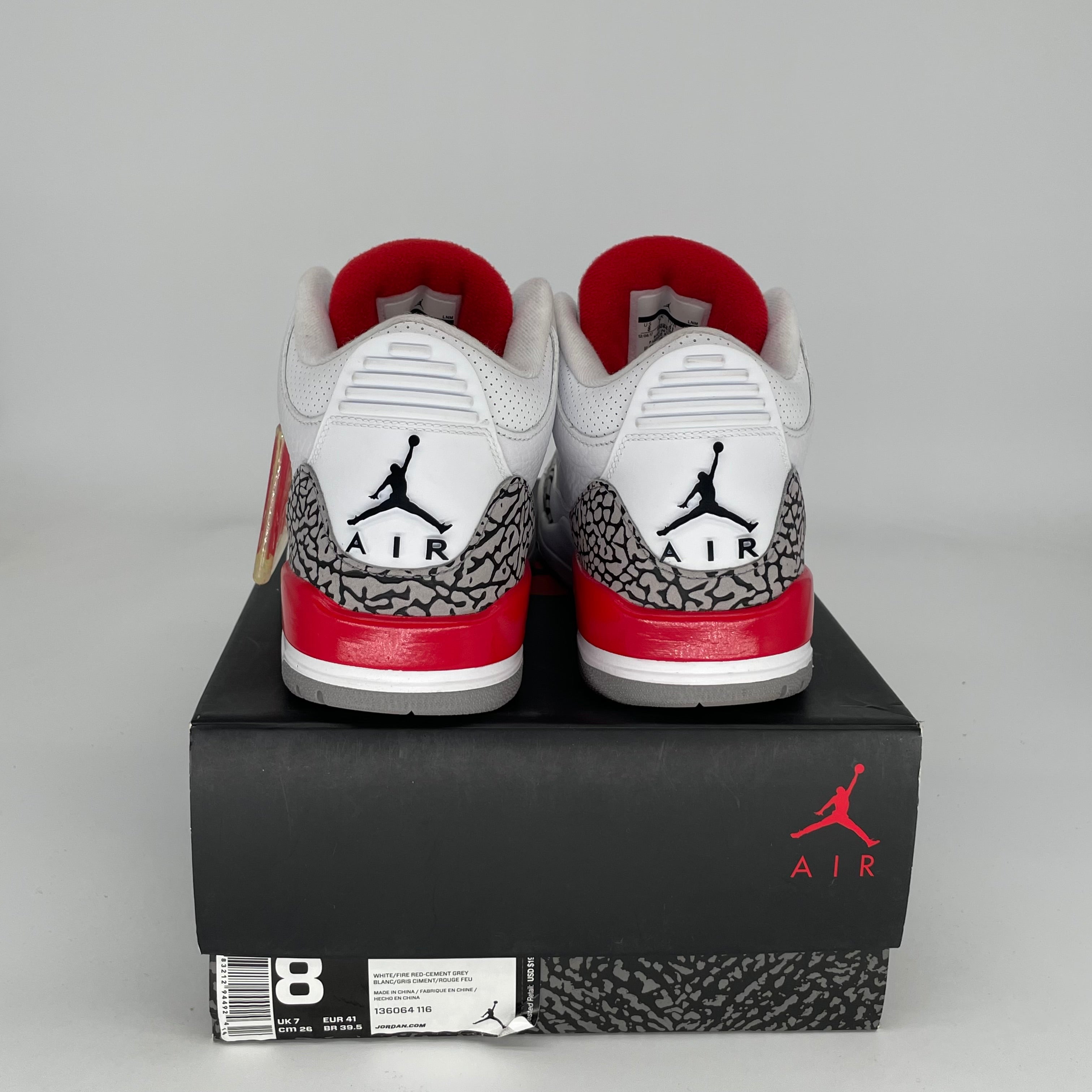 Original Air Jordan 3 Retro 'Hall of Fame' Sneakers - Men's Size 8 (Style Code: 136064-116) - Perfect for Basketball, Streetwear & Sneaker Collectors