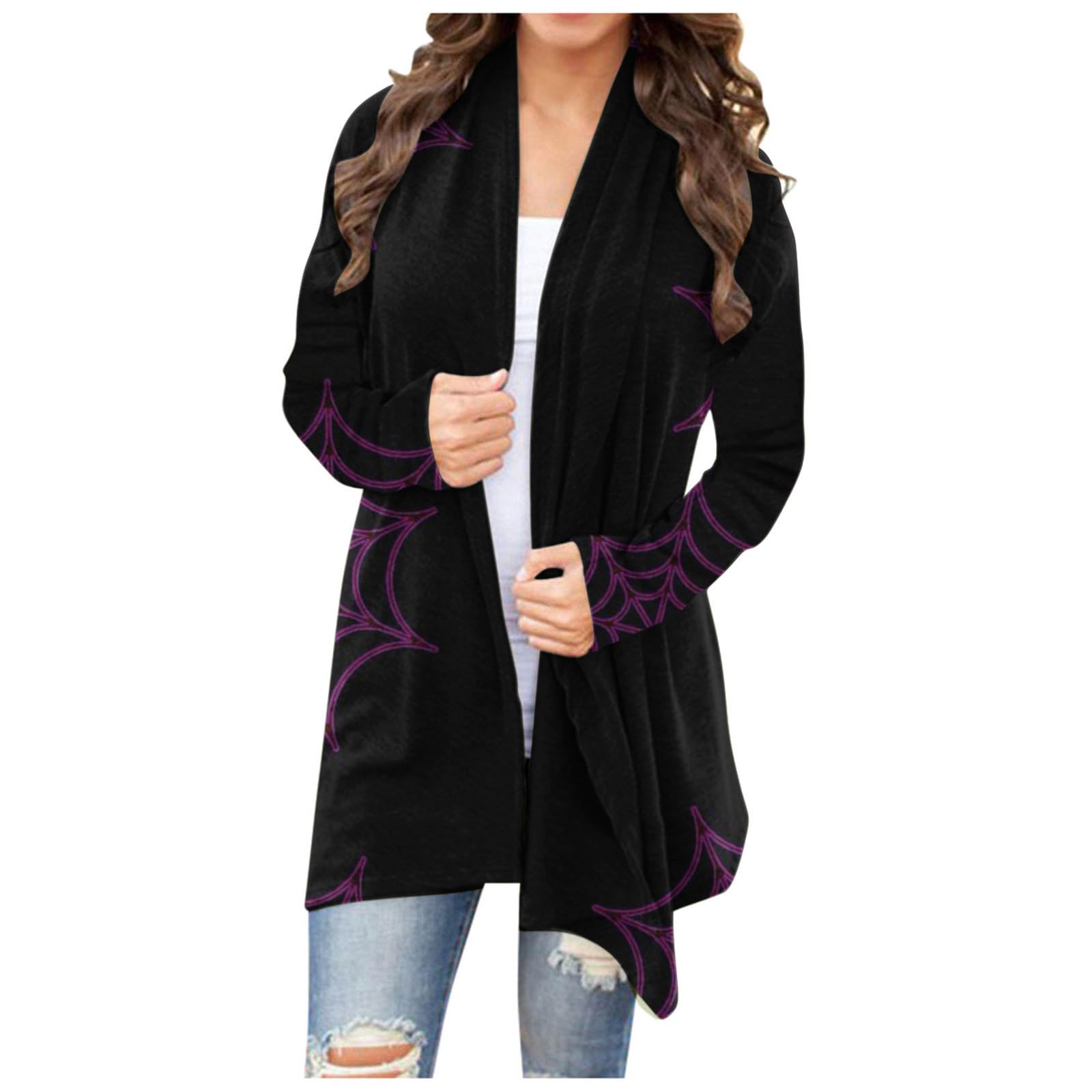 2024 Halloween Cardigans for Women - Long Sleeve Open Front Sweater | Funny Fall Coats & Tops | Perfect for Costume Parties, Pumpkin Carving & Trick-or-Treating