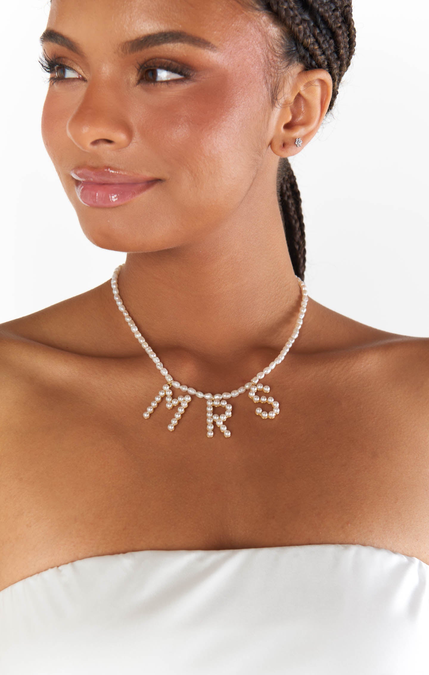 ALV Jewels Mrs Pearl Necklace - Elegant Ivory Cultured Pearl Jewelry for Women | Perfect for Weddings, Parties & Special Occasions