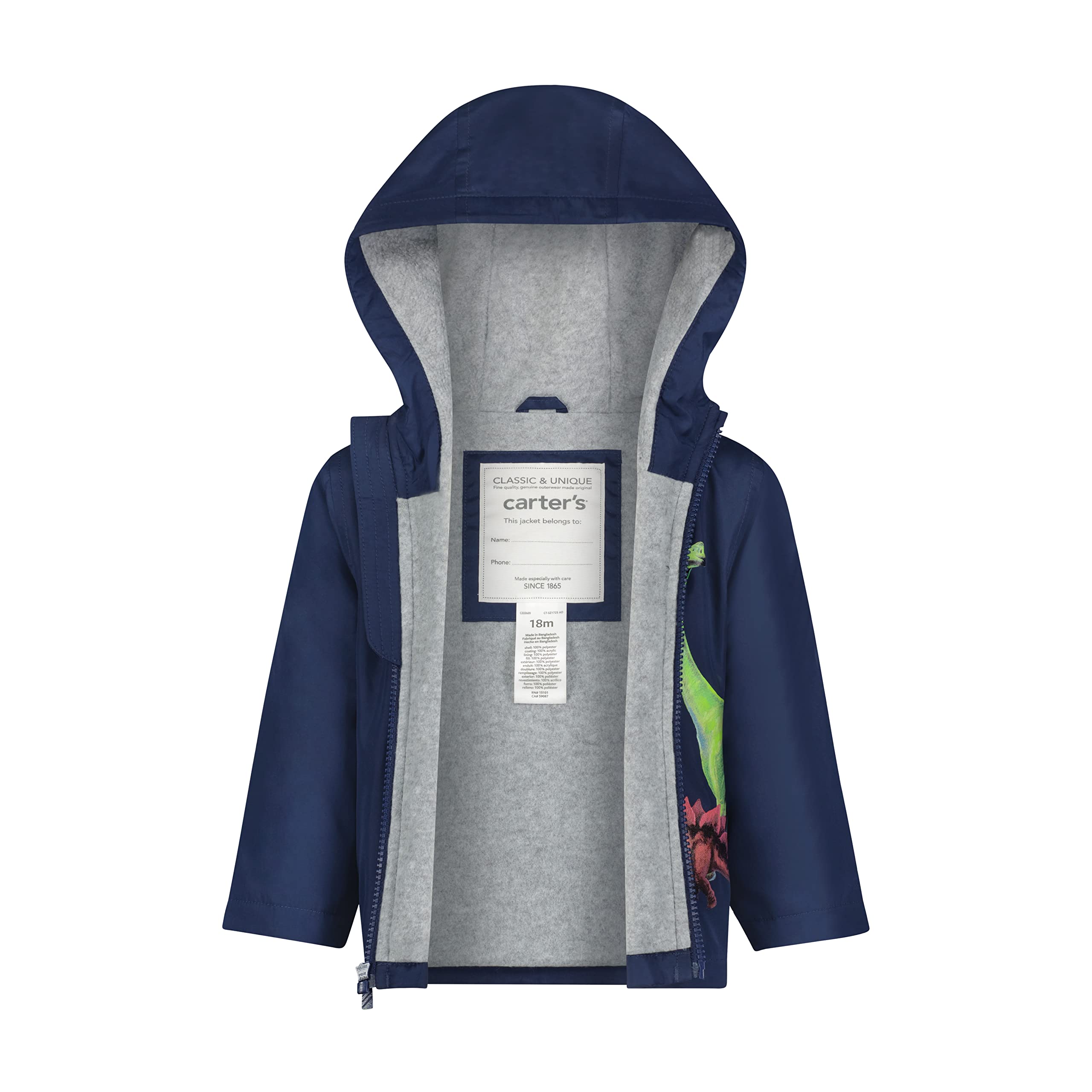 Carter's Boys Fleece Lined Midweight Jacket - Warm Winter Coat for Kids - Perfect for Outdoor Play, School & Cold Weather Activities