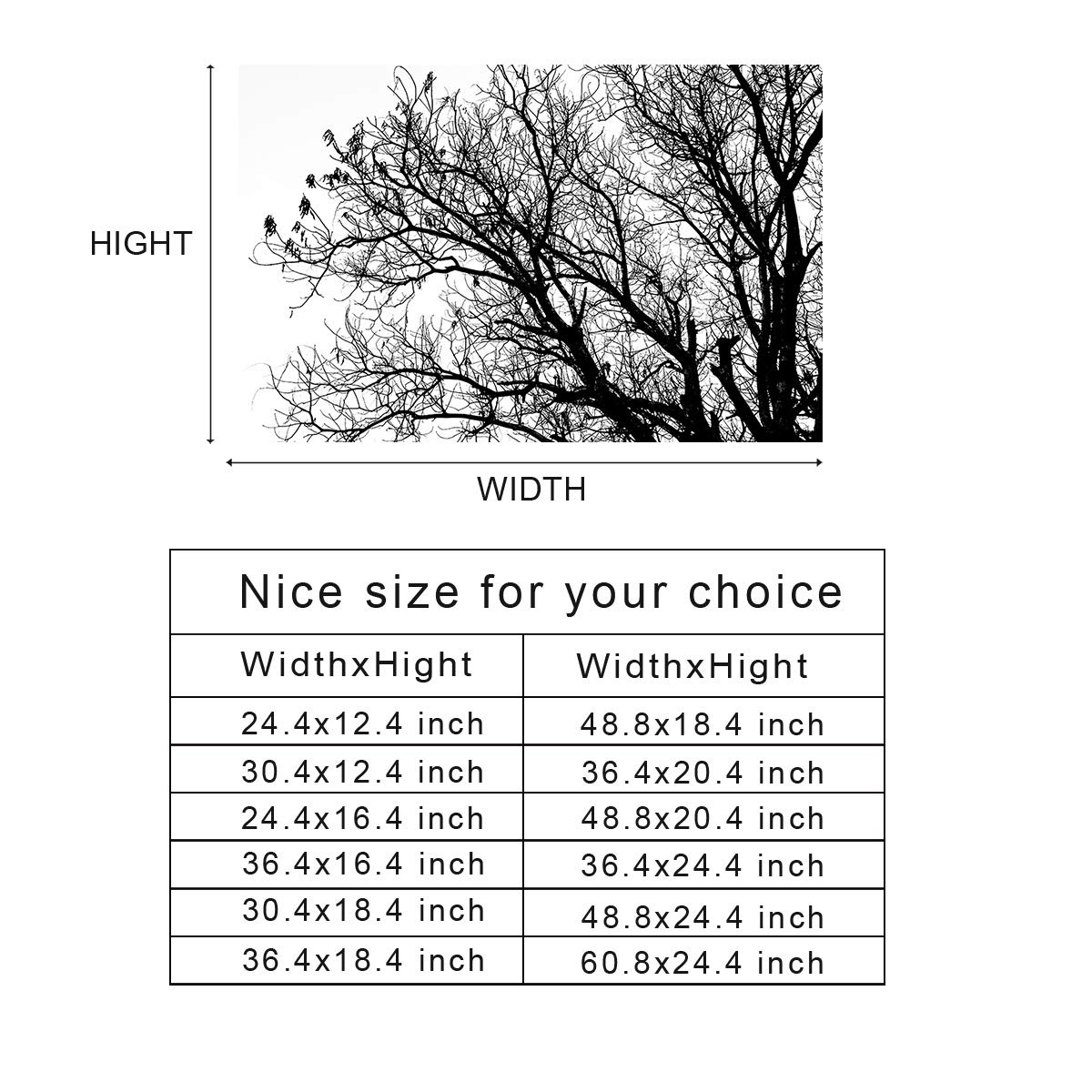 Premium Aquarium Background Decor - Black & White Tree Pattern PVC Fish Tank Sticker Wallpaper | 36.4
