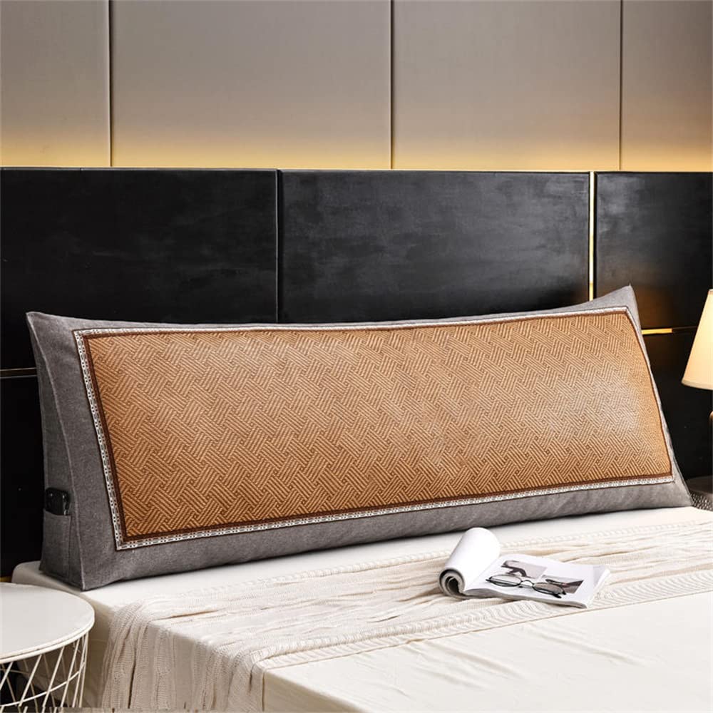 Triangular Headboard Pillow - Soft Large Wedge Cushion for Back Support, Reading & Positioning - 39.3 Inch (100cm) Grey Daybed Pillow with Removable Cover - Perfect for Bedroom, Living Room & Reading Nook