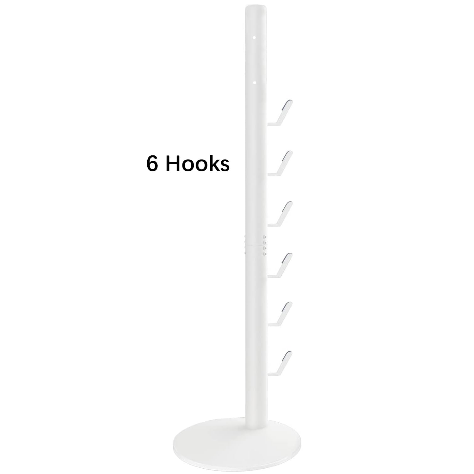 Freestanding Vacuum Stand Holder for Dyson V15 Detect, V11, V10, V8, V7, V6 Cordless Vacuums - Metal Floor Docking Station with 6 Hooks (White) | Wall Mount Organizer for Bedroom, Living Room & Garage Storage