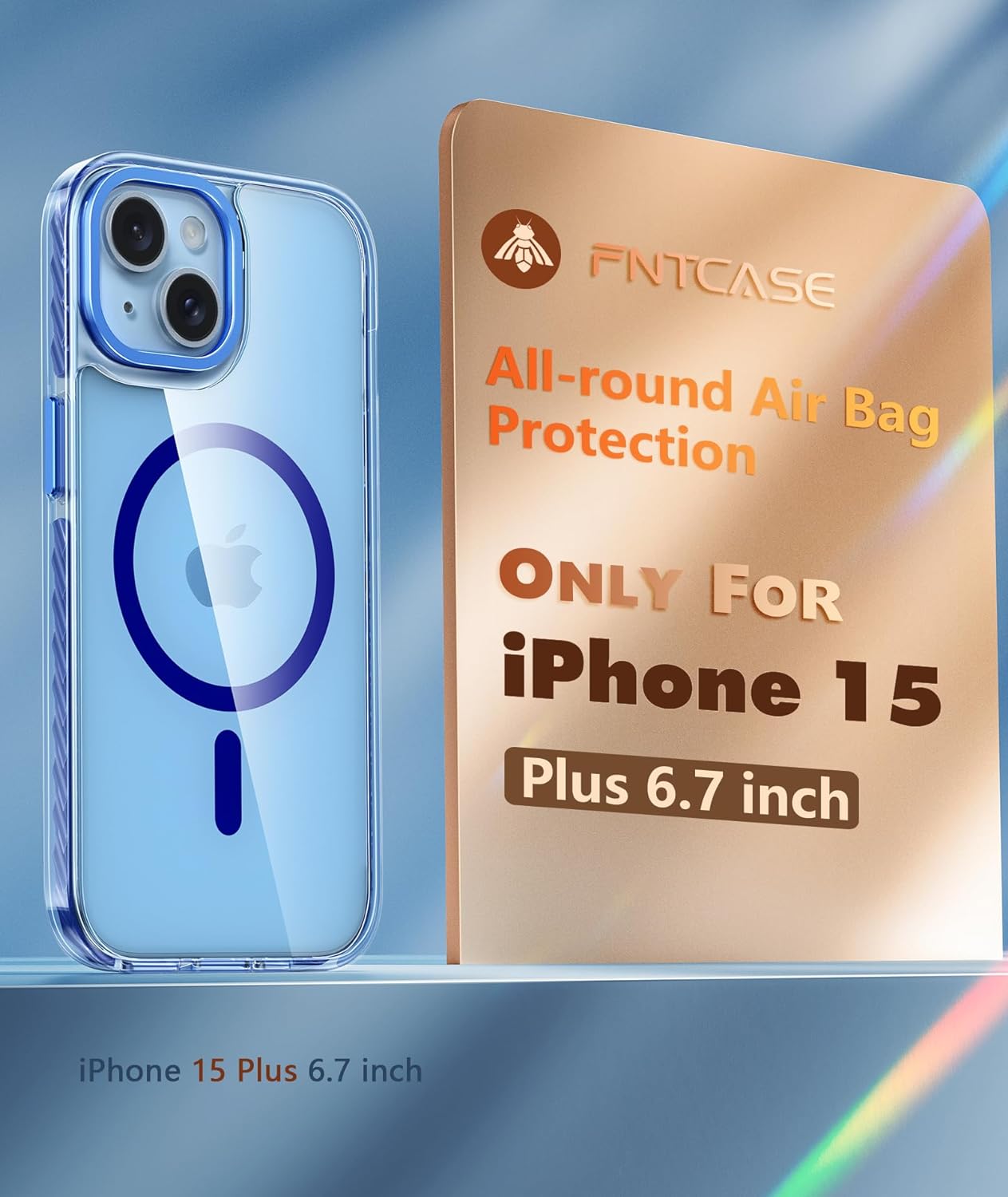 iPhone 15 Plus Case with Magnetic Ring - Shockproof Full Body Protection Cover with Metal Buttons | Perfect for Work, Travel & Outdoor Activities