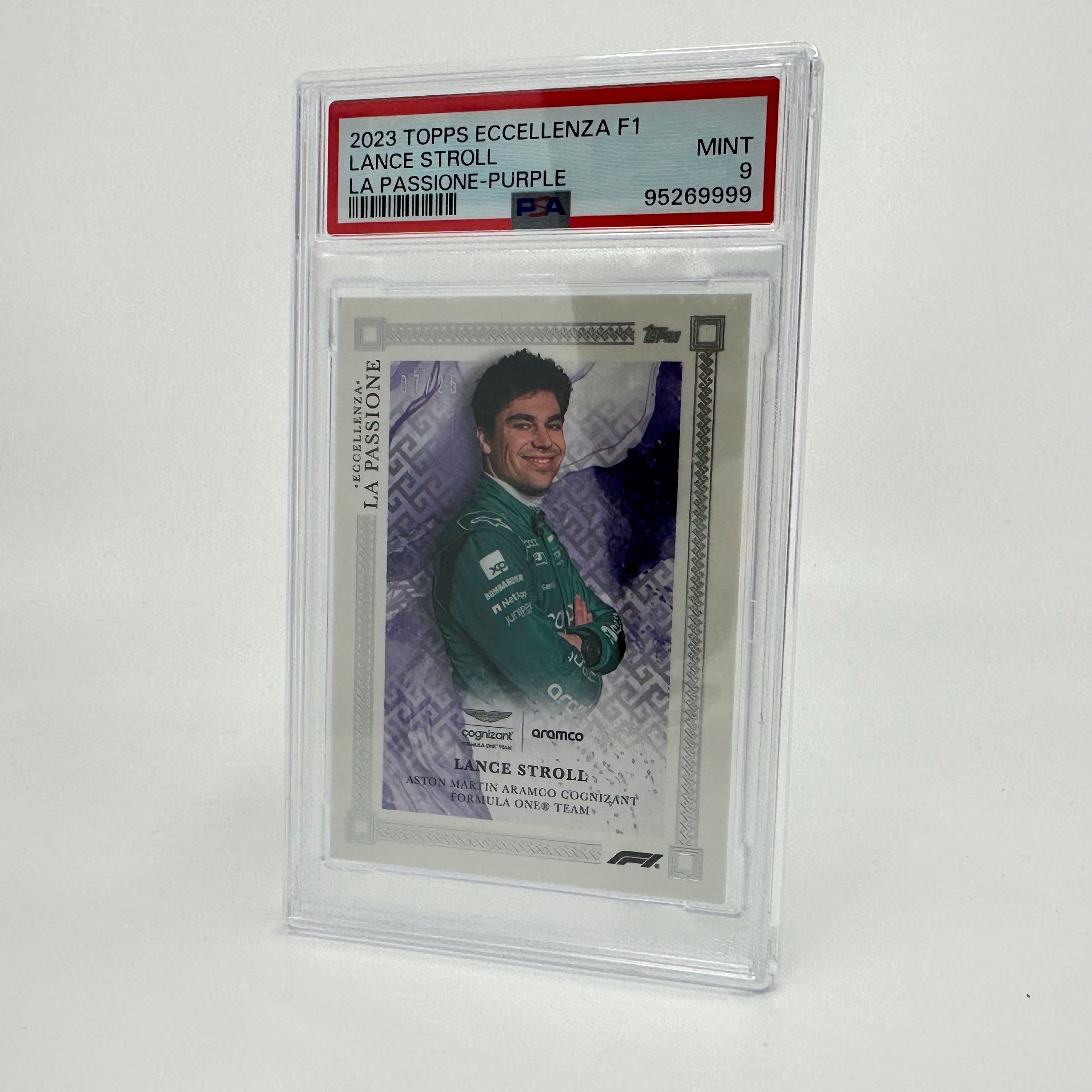 2023 Eccellenza La Passione PSA 9 Lance Stroll Purple Trading Card - Perfect for Collectors, Sports Memorabilia Enthusiasts & F1 Racing Fans Display