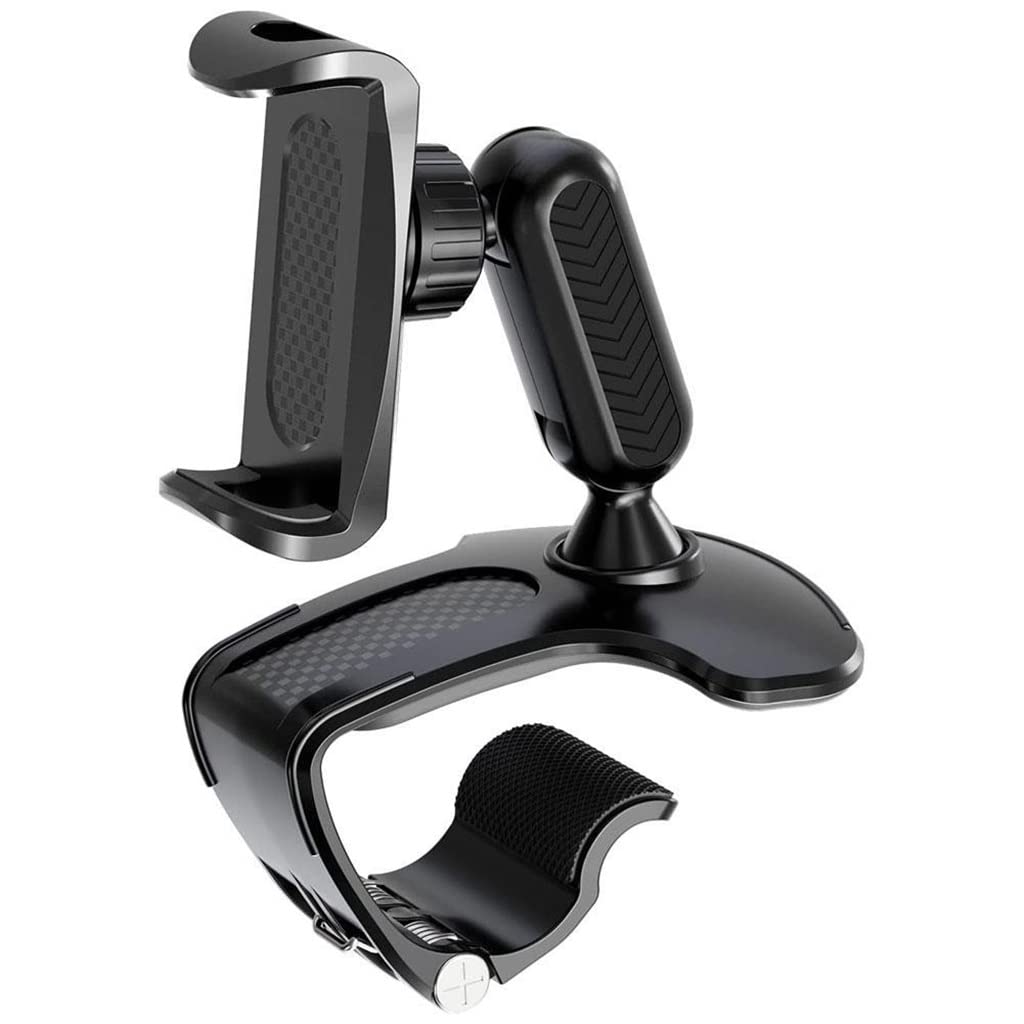 360° Rotating Universal Car Phone Mount Holder - Black Dashboard & Windshield Car Accessories for iPhone, Samsung, Google Pixel - Perfect for GPS Navigation & Hands-Free Driving