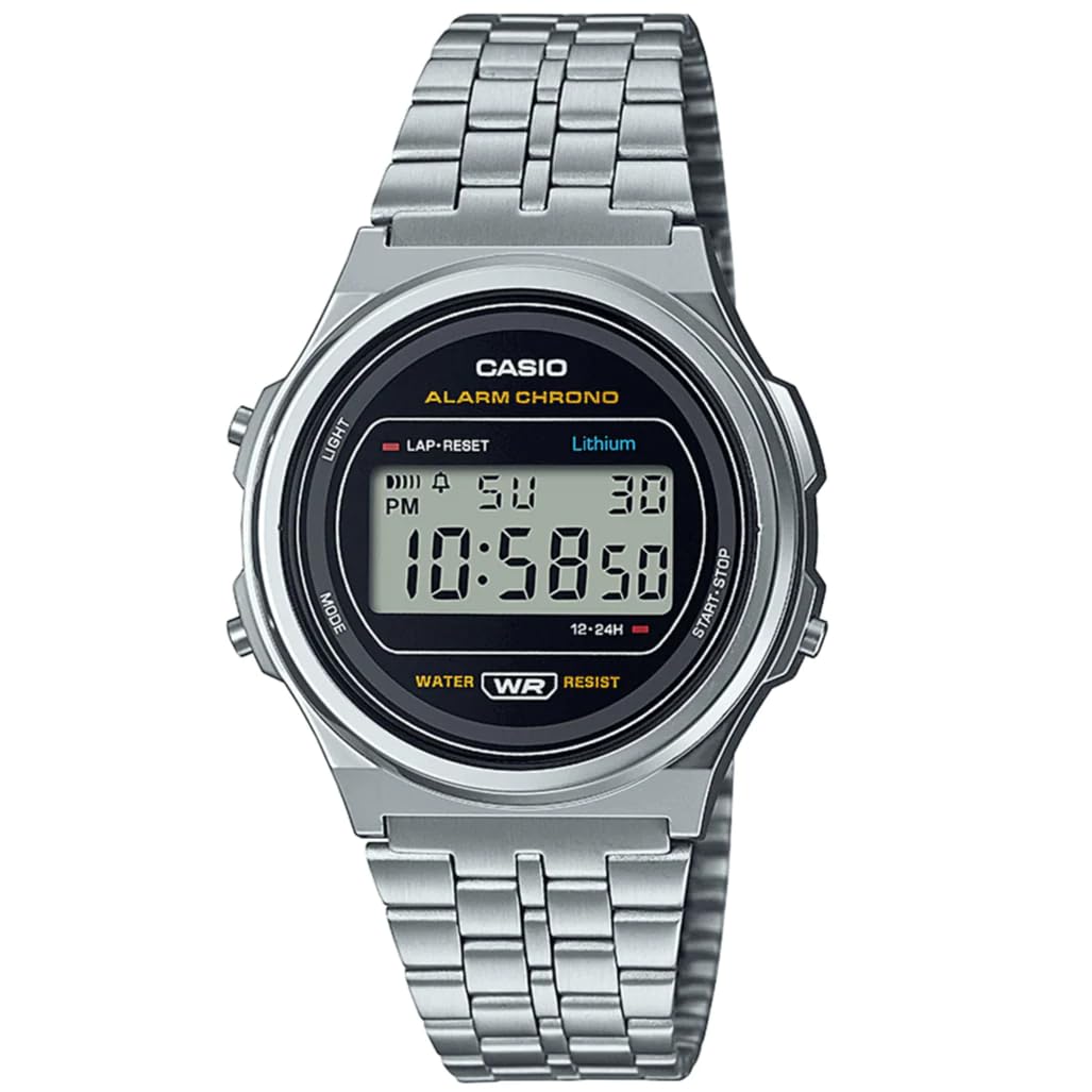 Casio Vintage Unisex Digital Watch with Stainless Steel Strap - Retro Style, Water Resistant, Alarm & Stopwatch - Perfect for Everyday Wear, Outdoor Activities & Fashion Accessories