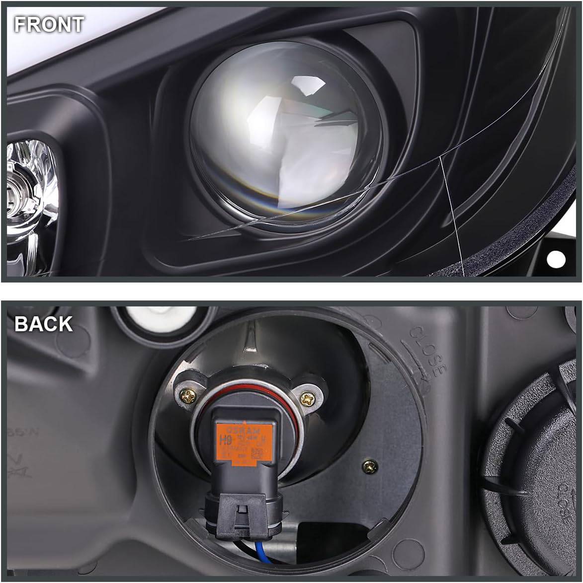 2012-2014 Mercedes Benz W204 C Class LED Headlights - Switchback Sequential LED Bar Projector Headlamps with Matte Black Housing & Clear Lens - Upgrade for Night Driving & Enhanced Style