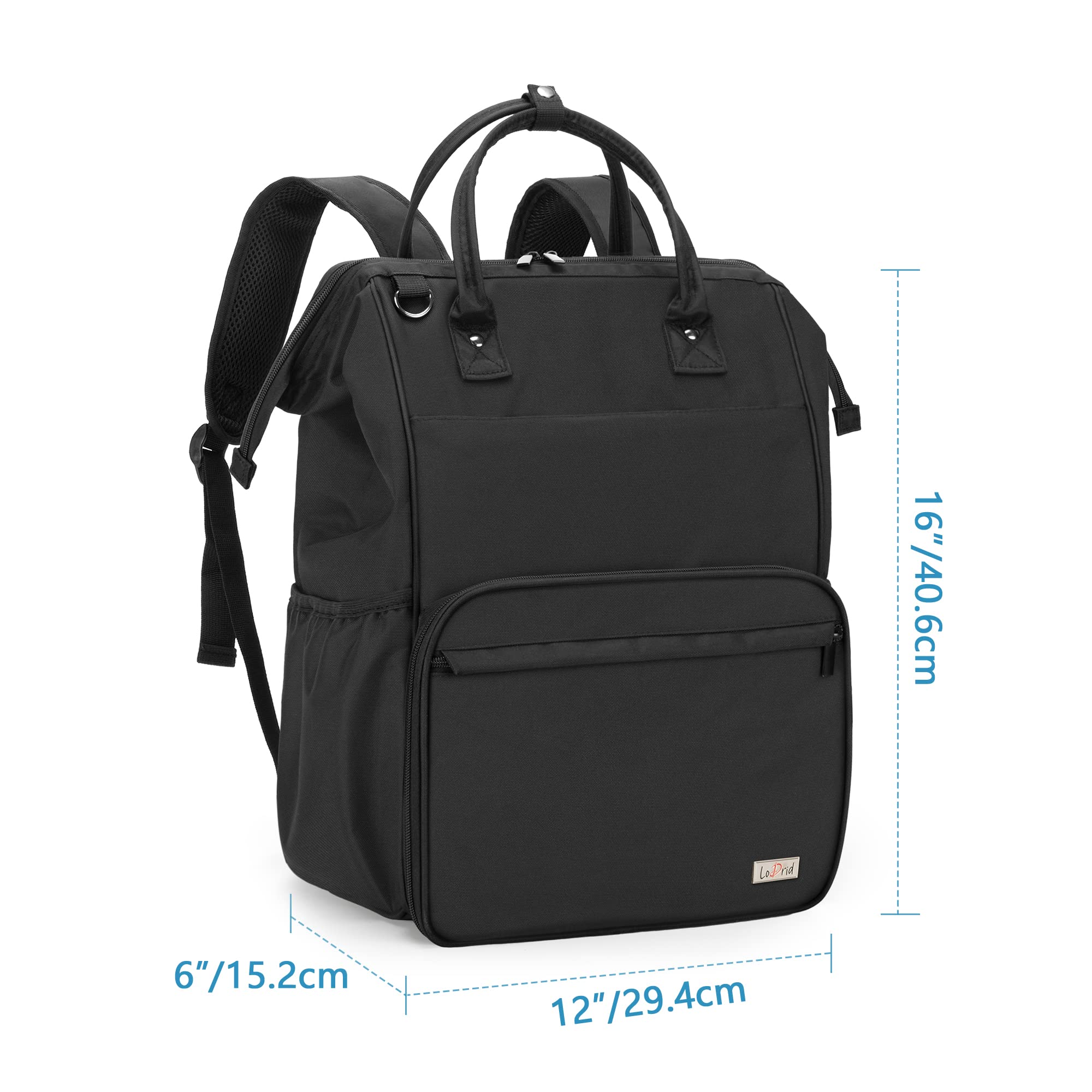 **LoDrid Heavy Duty Nurse Backpack for Men & Women - Steel Frame Top, 15.6