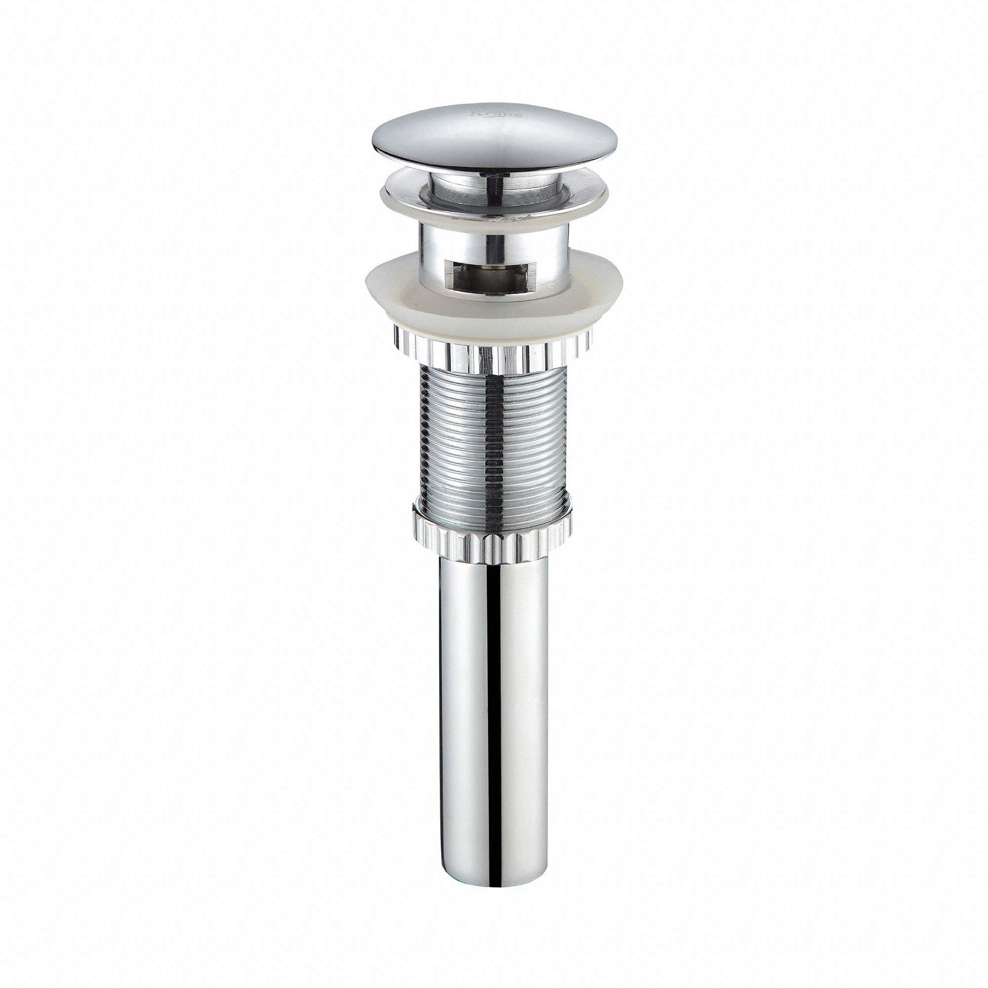 KRAUS PU-11CH Chrome Pop-Up Bathroom Sink Drain with Overflow - Perfect for Modern Vanities, Guest Bathrooms & Spa-Like Retreats