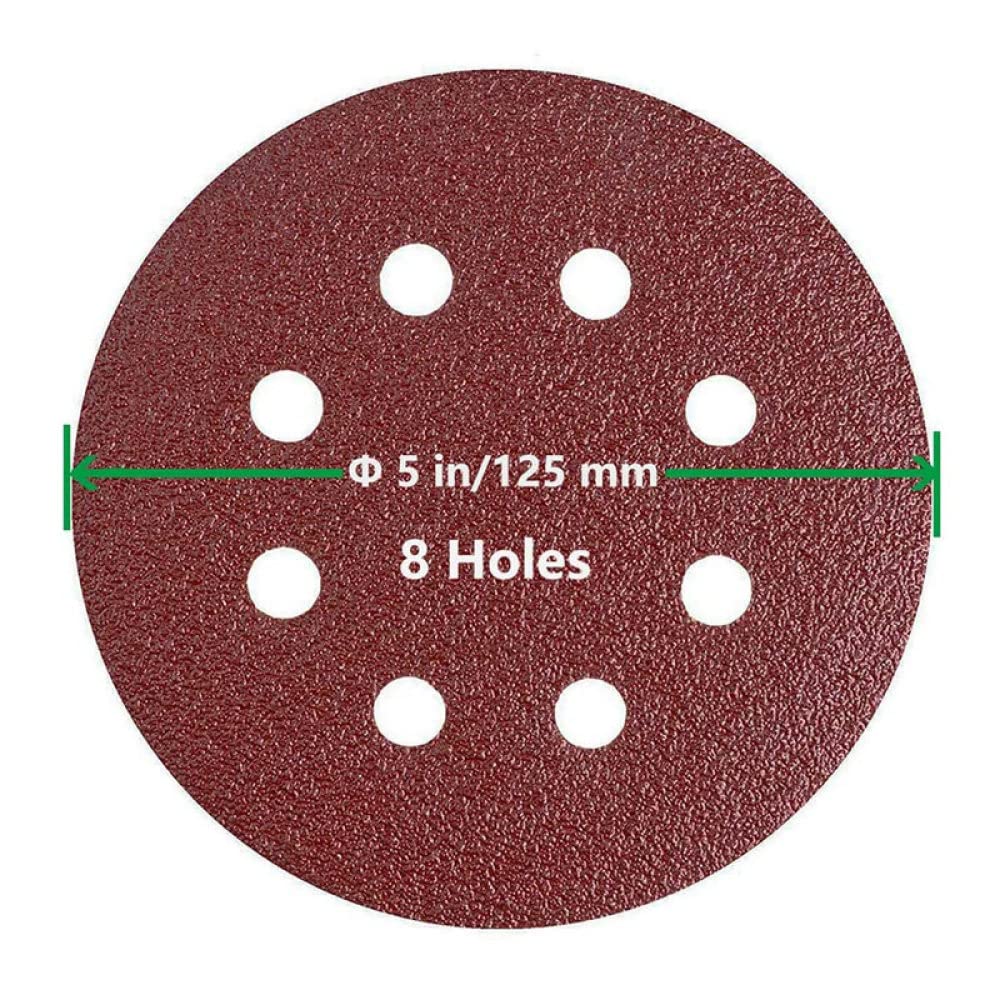 20/40PCS 125mm 5-Inch Hook & Loop Sanding Discs with 8 Holes - 40 to 3000 Grit Sandpaper Pads Set for Wood Metal Polishing | Power Sander Accessories | DIY Furniture Refinishing & Automotive Surface Prep