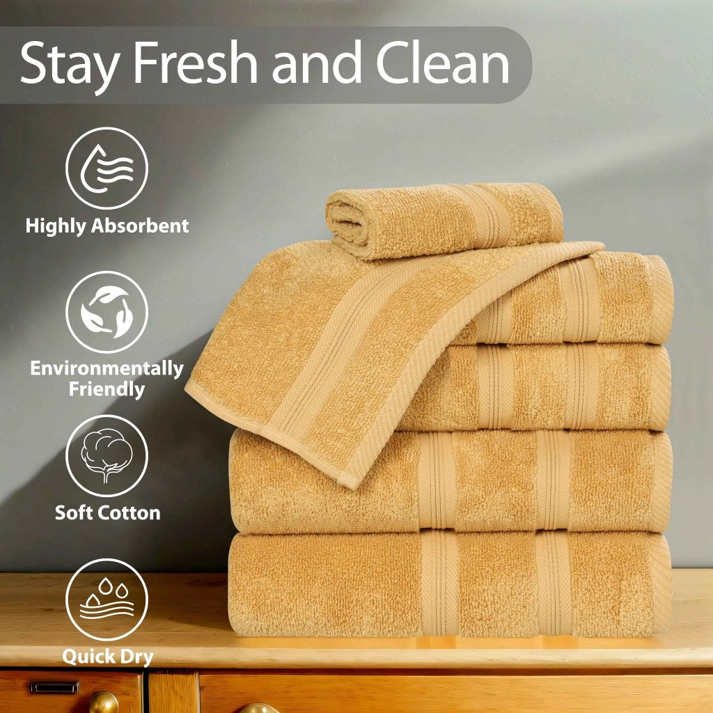 Premium Smart Dry Zero Twist Cotton 9-Piece Towel Set - Ultra Soft & Absorbent Bath Towels, Hand Towels & Washcloths for Spa, Bathroom & Luxury Home Use