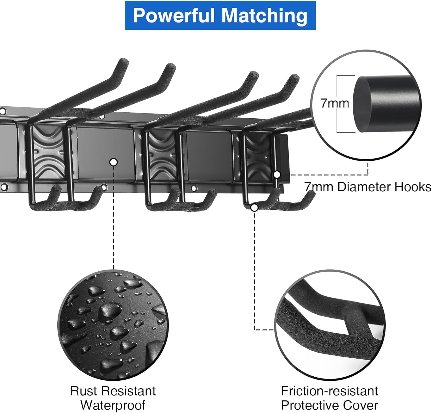 DxJ Heavy Duty Snowboard & Ski Wall Mount Rack - 10 Pair Garage Storage Organizer, 300lbs Capacity, Q915 Steel, Black - Perfect for Home, Garage, and Sports Equipment Organization