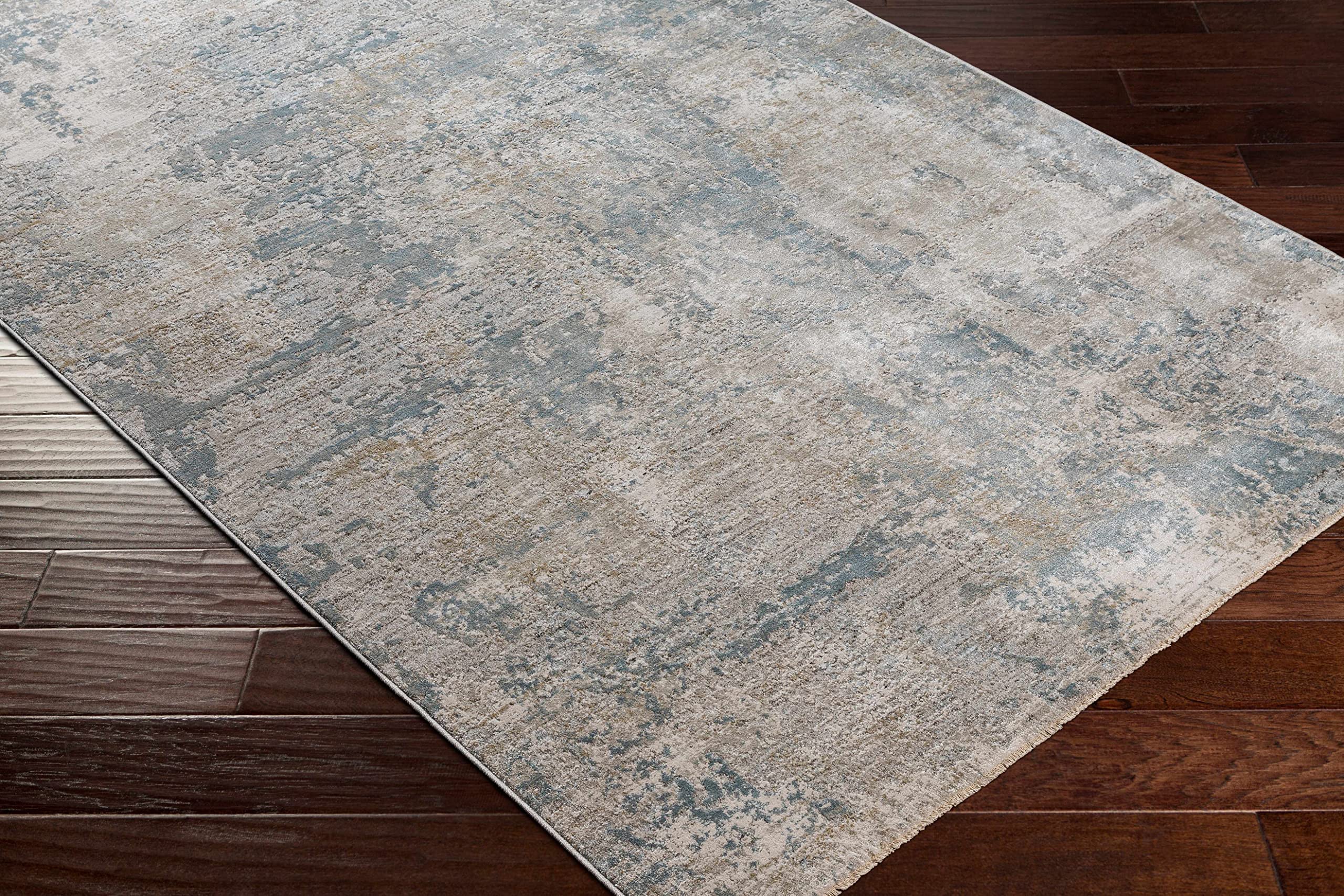 Hauteloom Pialba Modern Area Rug for Living Room and Bedroom - Soft Gray & Green - 6'7