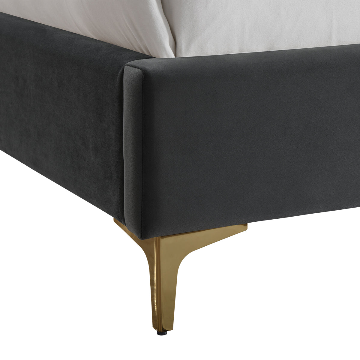 Premium Georgia Fabric King Size Bed Frame - Luxurious Upholstered Headboard & Sturdy Metal Frame for Master Bedroom & Guest Room Decor