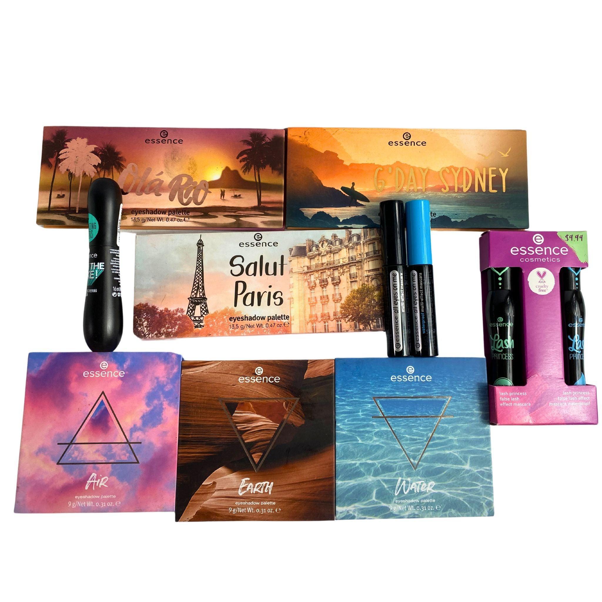 50 Pcs Essence Eyeshadow Palette & Mascara Set - Waterproof Long-Lasting Makeup Kit for Party, Wedding & Daily Use