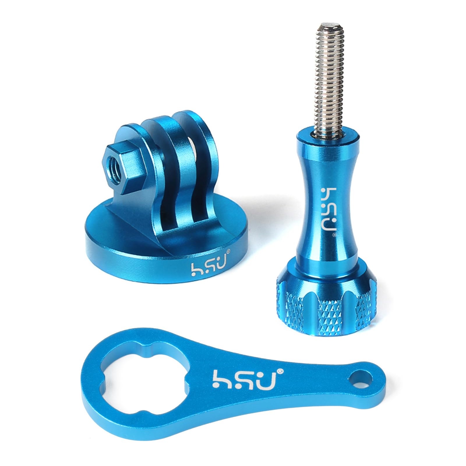 HSU Aluminum Alloy GoPro Tripod Mount with Thumbscrew - Compatible with GoPro Hero 13/12/11/10/9/8/7/6/5/4/3+/3/2/1, AKASO, Campark & Action Cameras - Blue | Perfect for Vlogging, Travel & Outdoor Adventures